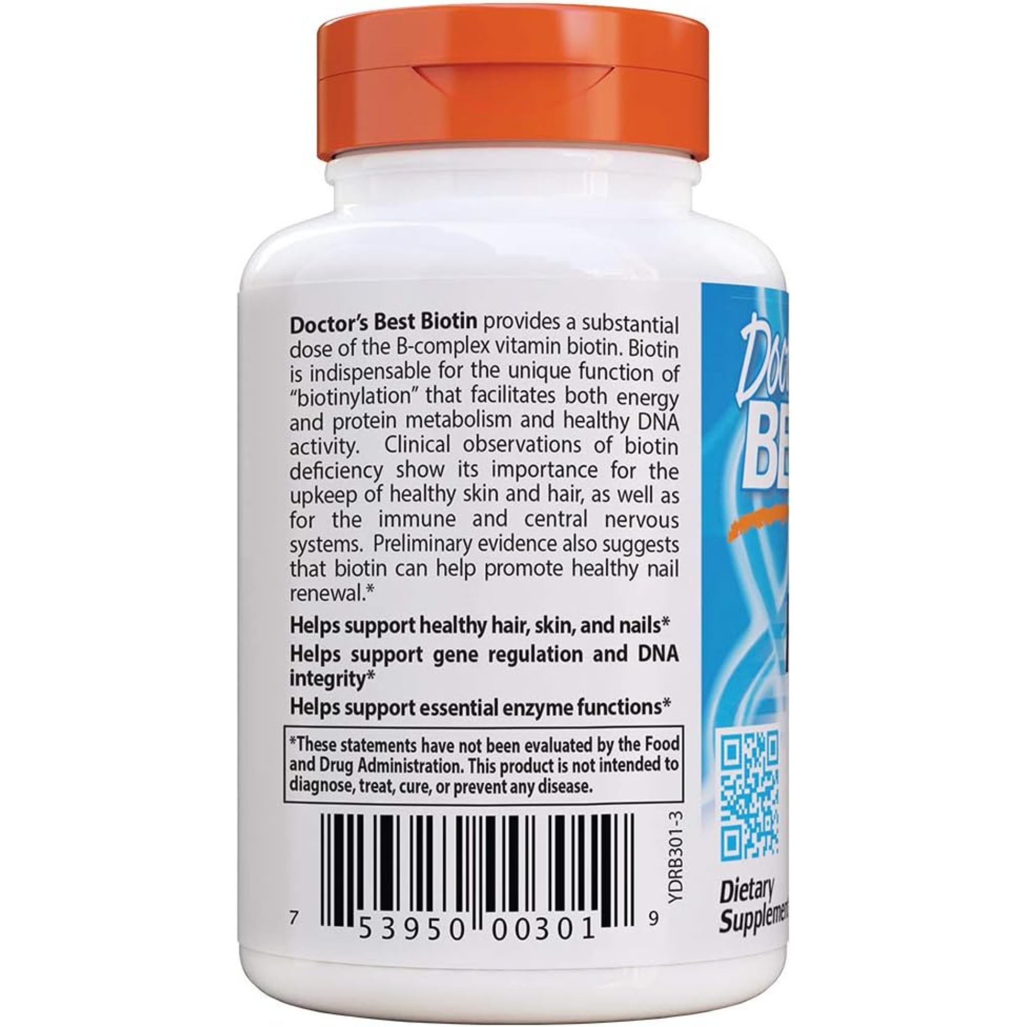 Doctor's Best, Biotin for Hair, Skin, Nails, Energy Support, Nervous System Health, Vegan and Gluten Free Supplement, 120 Count (Pack of 12)