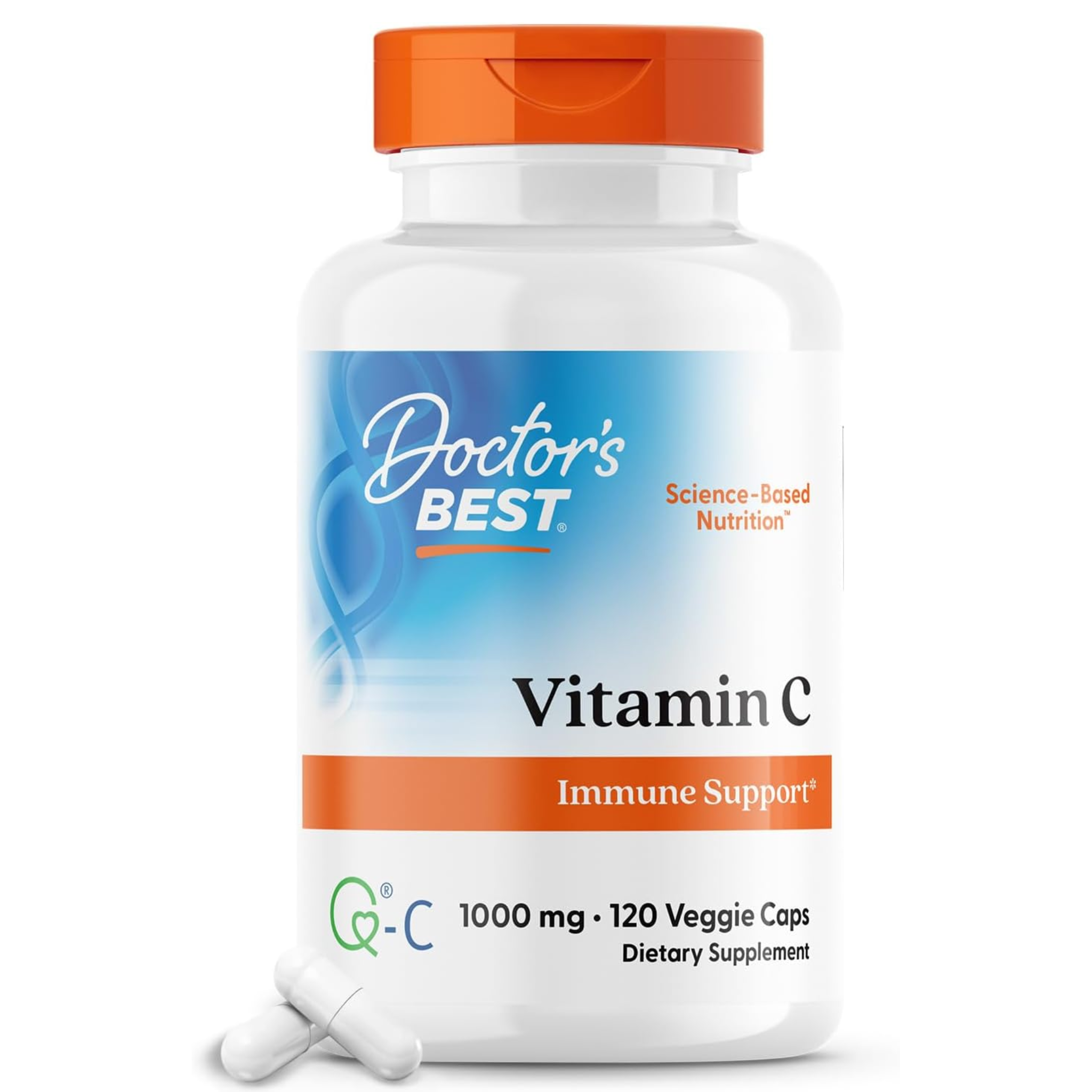 Doctor's Best, Vitamin C with Q-C, 1000mg Vitamin C Supplement, Non-GMO Vegan Formula, Sourced from Scotland, Gluten & Soy Free, Veggie Caps, 120 Count