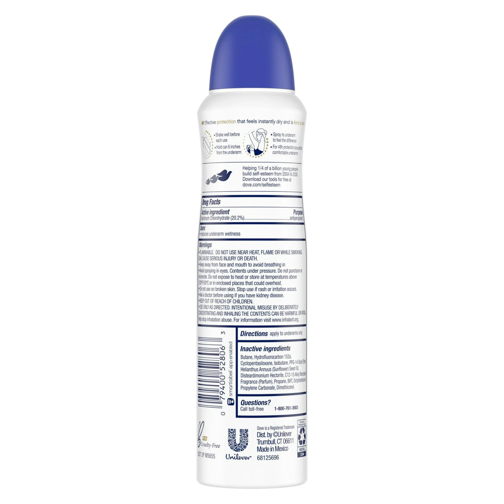 Dove Dry Spray Antiperspirant, Original Clean 3.80 oz - Pharmaful