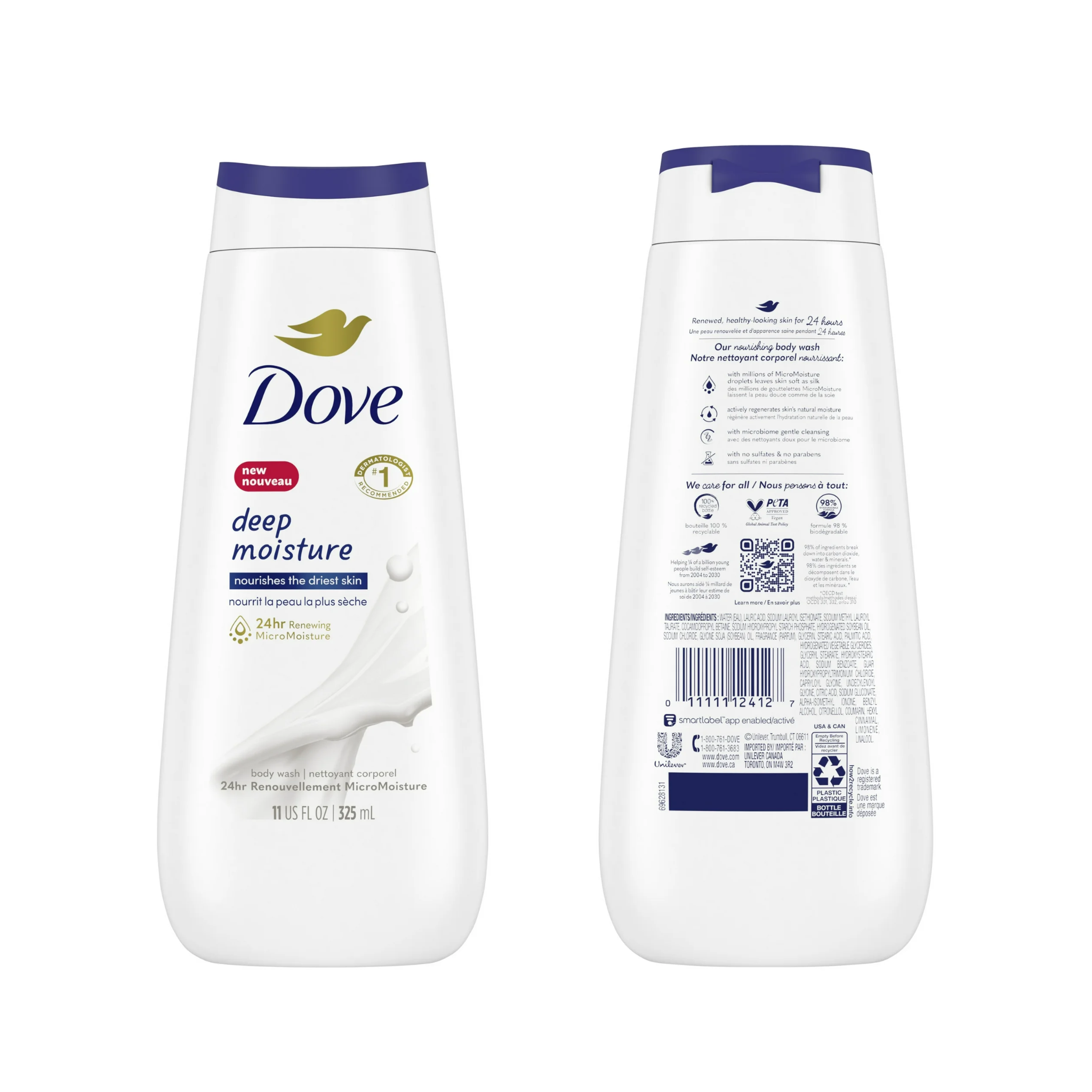 Dove®, Deep Moisture Body Wash, Nourishing and Long-Lasting Hydration for Soft Skin, 11 fl oz - Pharmaful