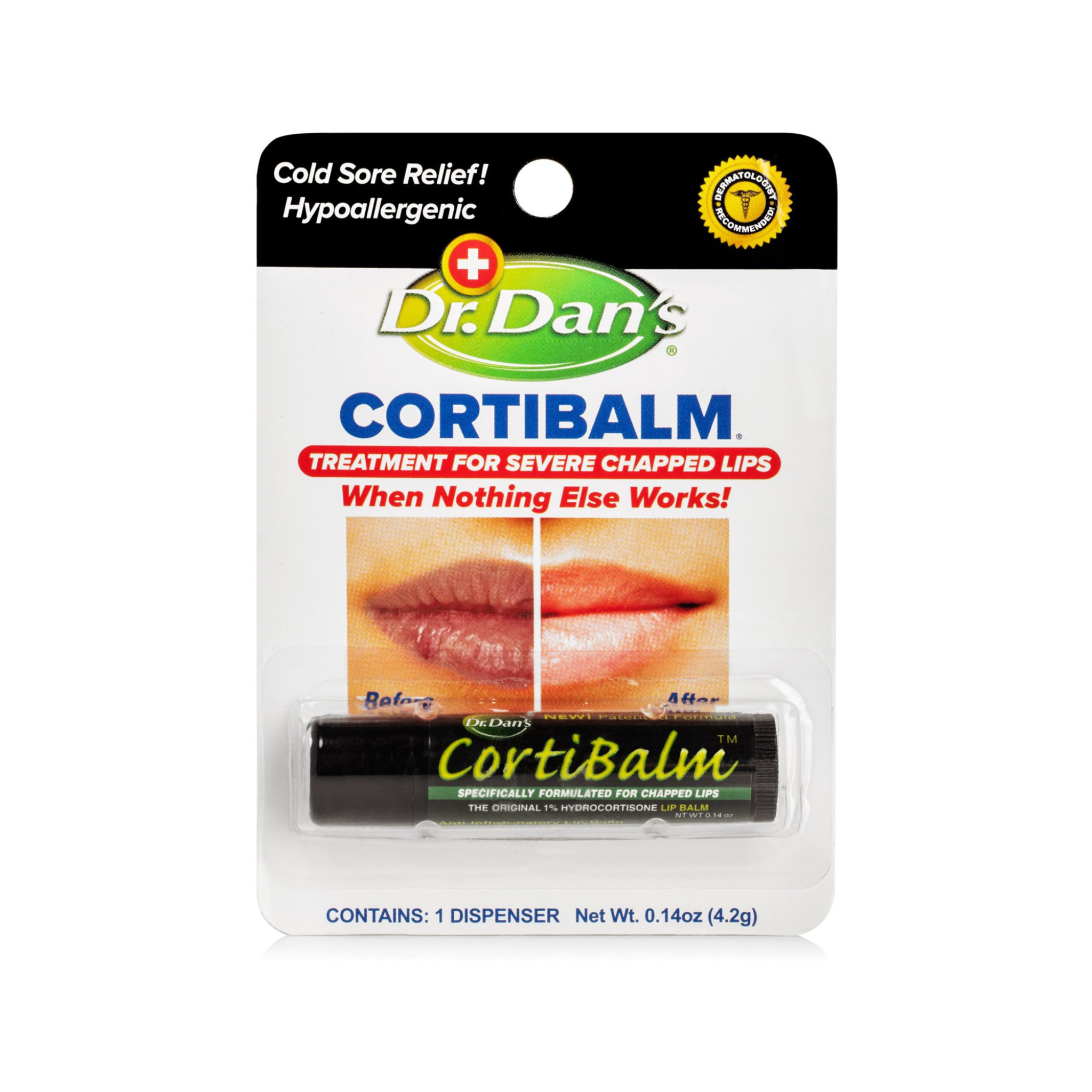 Dr. Dans Cortibalm Lip Balm for Chapped Lips - 0.14 oz