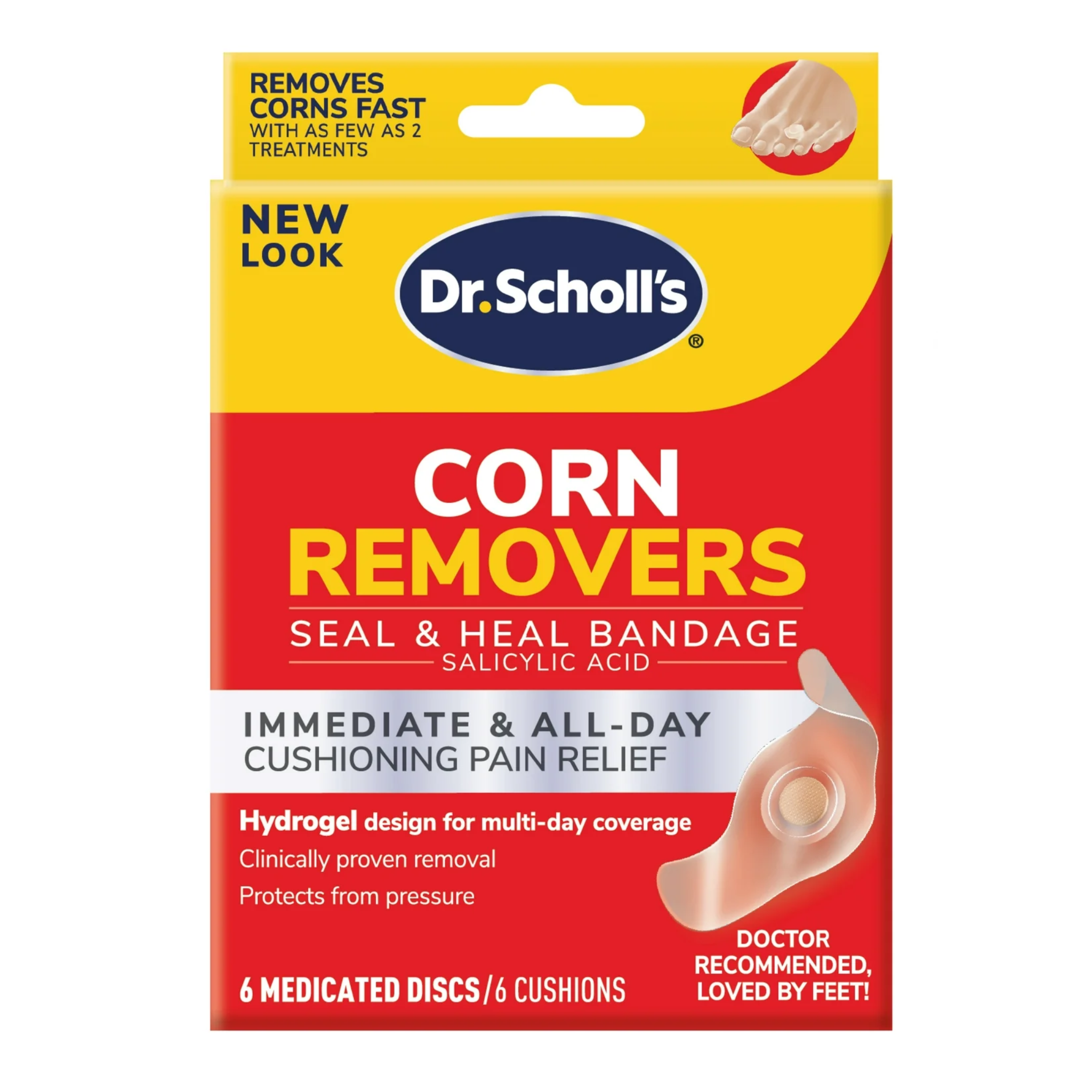 Dr. Scholl's, Corn Removers Seal & Heal Bandage, Hydrogel Technology for Corn Relief, 6 Count