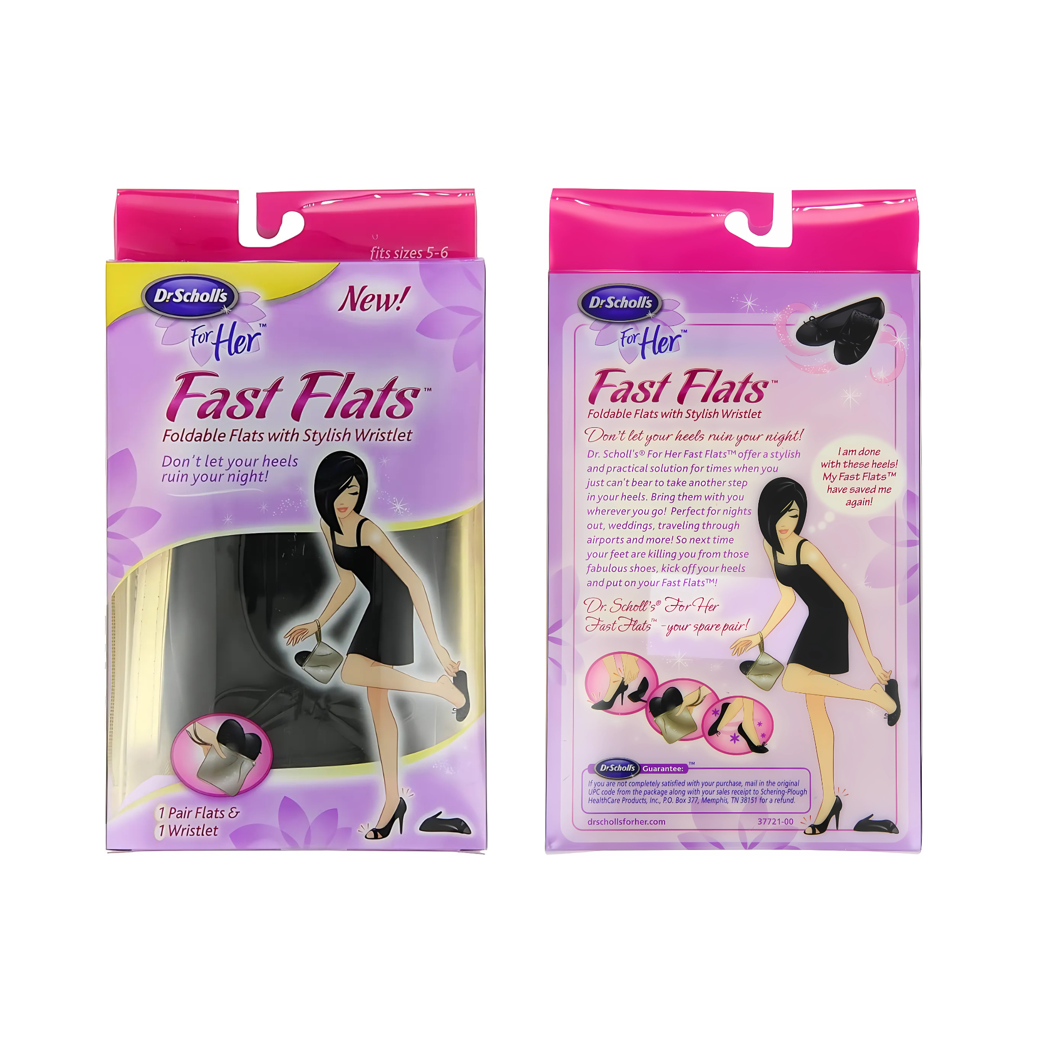 Dr. Scholl's, Fast Flats, Portable and Comfortable Foldable Shoes for On-the-Go Convenience, Fits Sizes 5-6