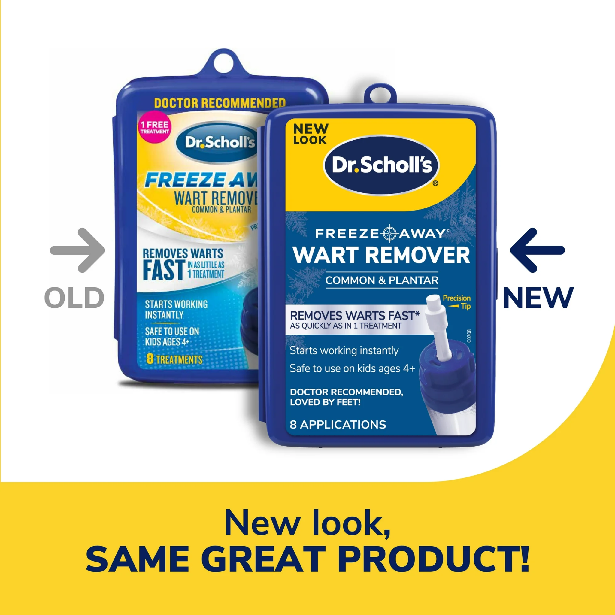 Dr. Scholl's, Freeze Away Wart Remover, Freeze Therapy for Common and Plantar Warts, 8 Applications