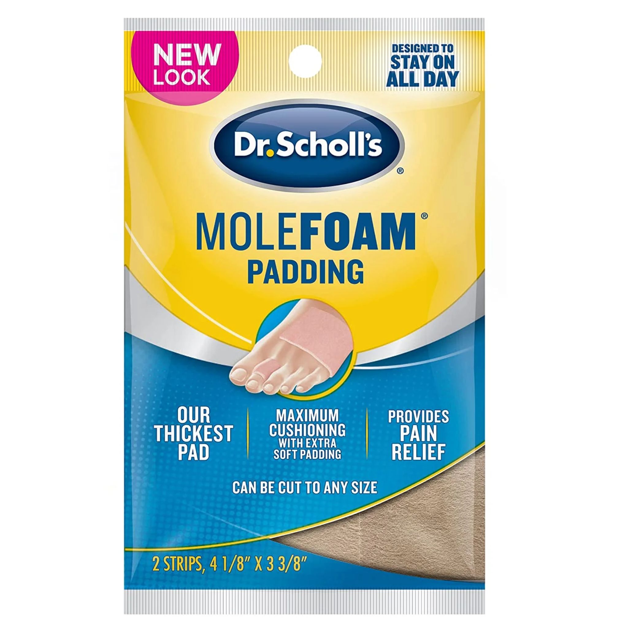 Dr. Scholl's, Molefoam Padding, Soft and Cushioned Protection for Men and Women, 2 Count - Pharmaful