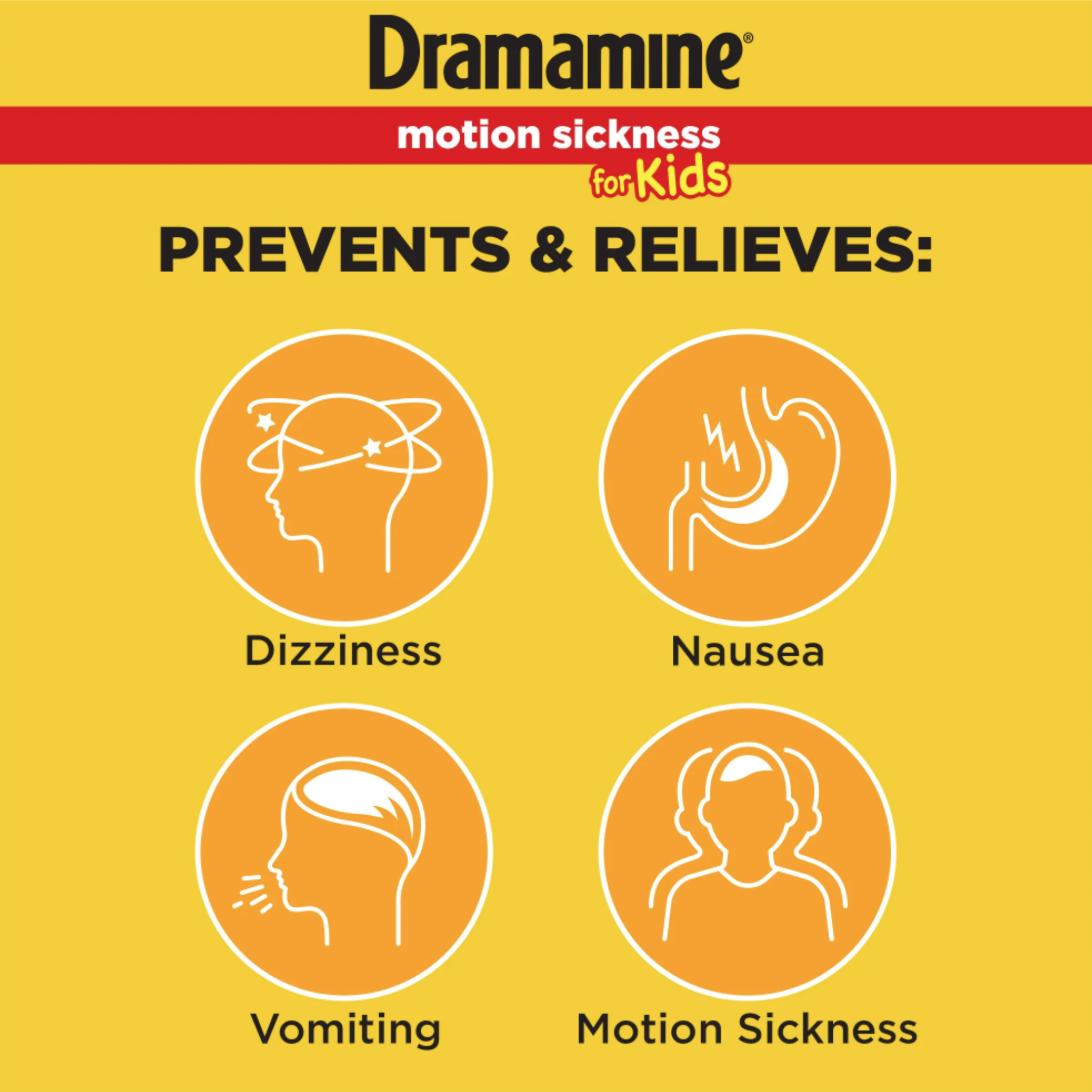 Dramamine Kids Chewable, Motion Sickness Relief, Grape Flavor, 8 Count - Pharmaful