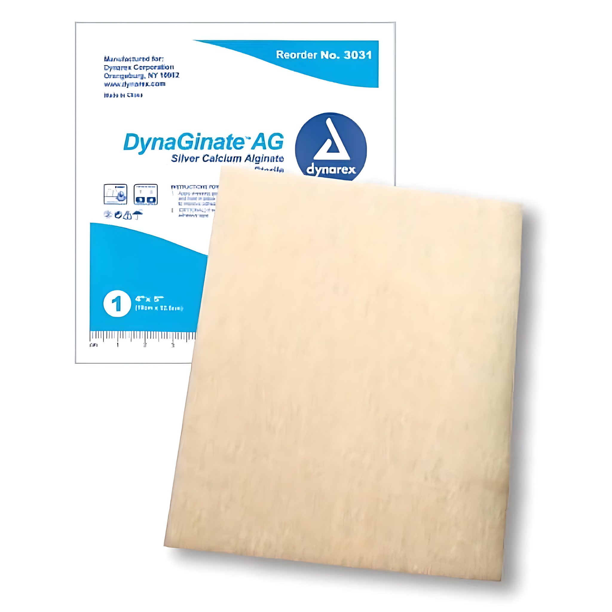 Dynaginate Ag Silver Calcium Alginate Dressing 4 X 5, 10 CT