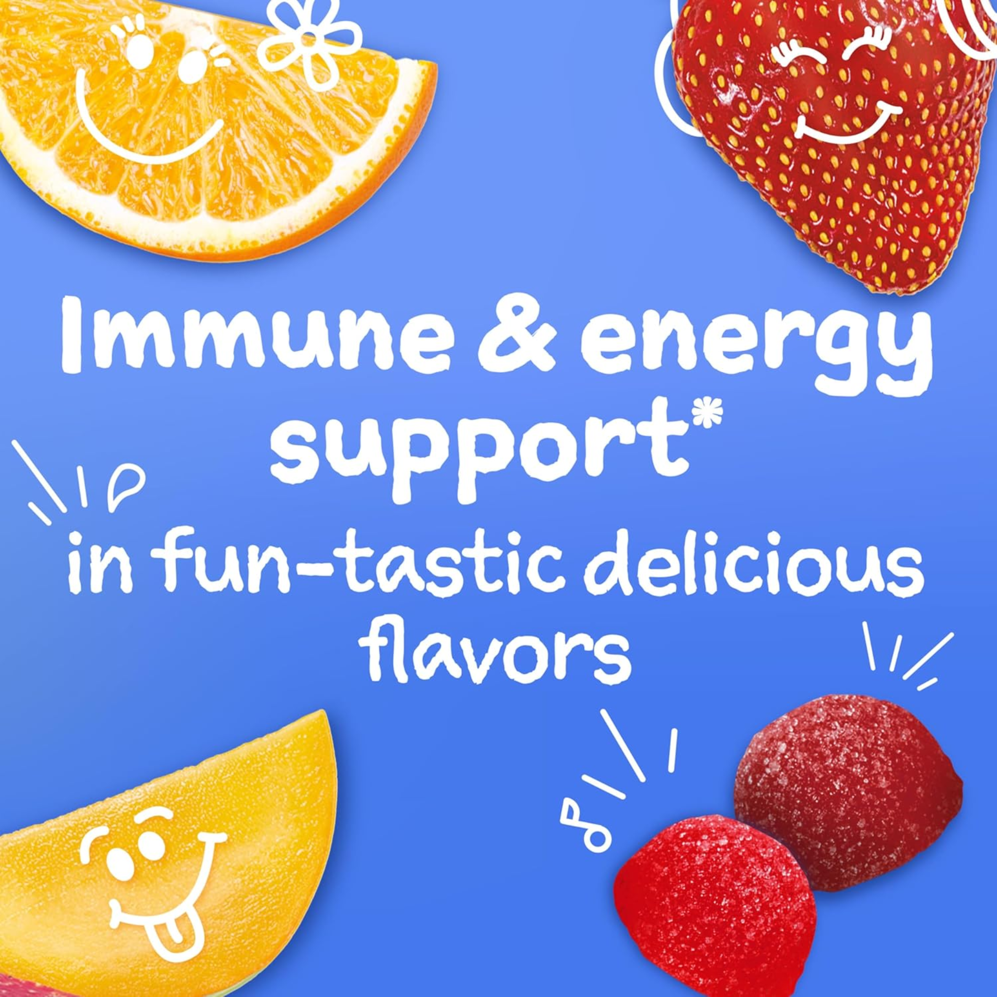 Emergen-C, Kidz Immune+ Gummies, Immune Support with Vitamin C, B Vitamins & D, Fun-Tastic Fruit Flavor, 44 Count