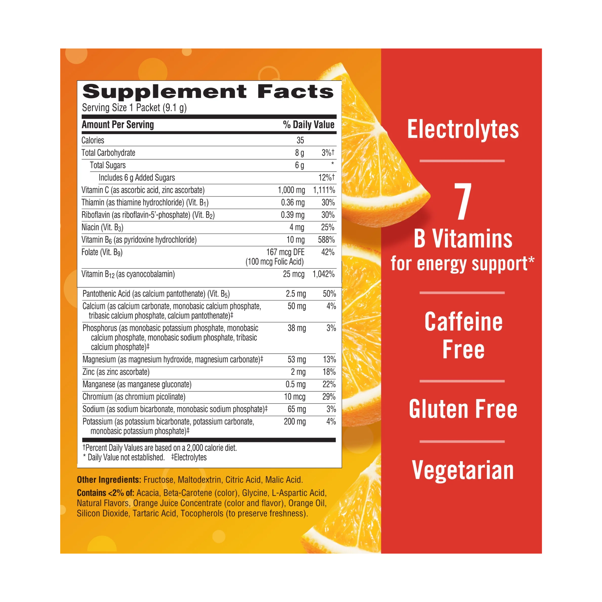 Emergen-C, 1000mg Vitamin C Powder, Immune Support Supplement, Super Orange Flavor, 30 Ct