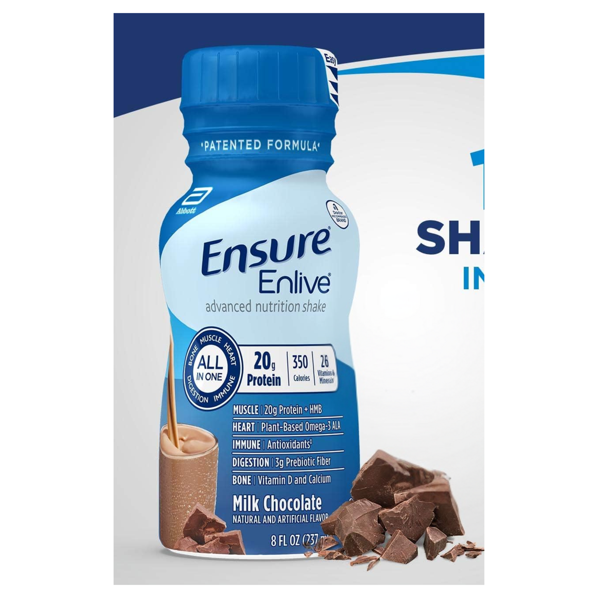 Ensure Enlive, Advanced Nutrition Shake, Chocolate, 8 fl oz, 24 Pack