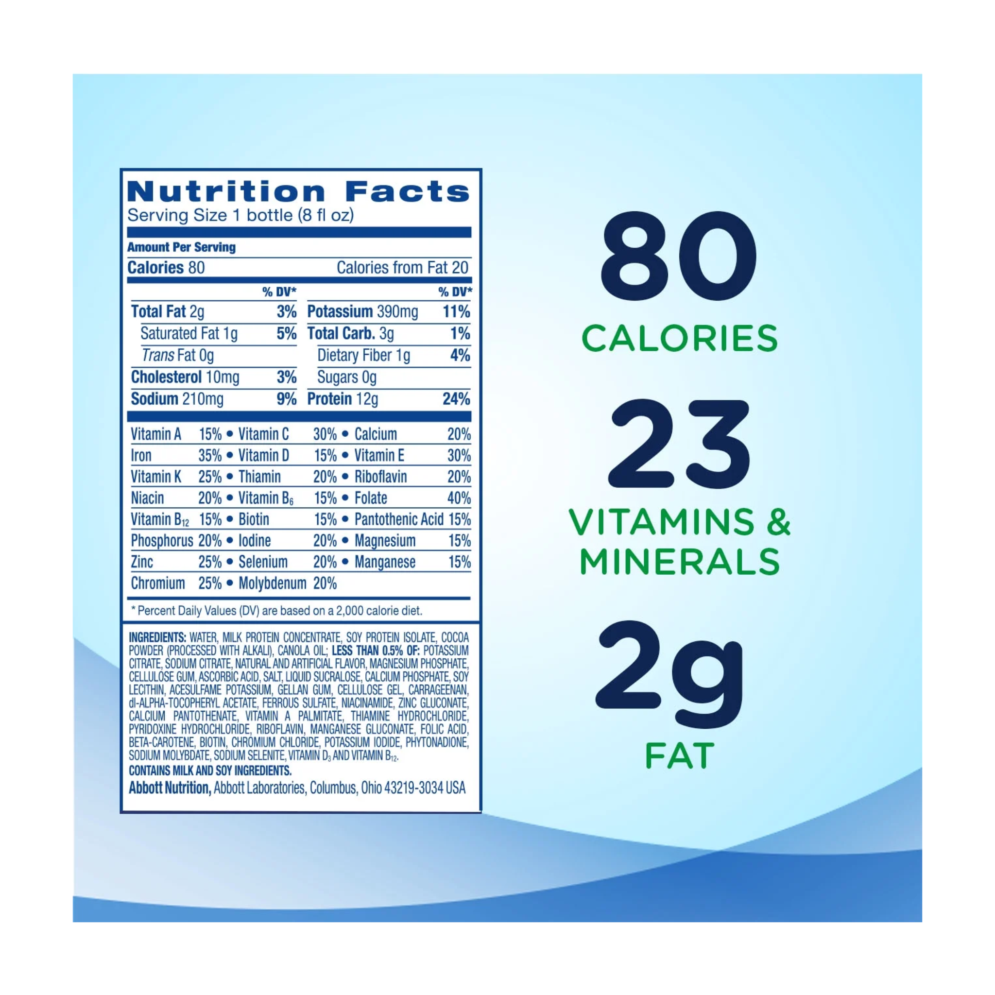 Ensure, Light Nutritional Shake, 12g Protein, Balanced Nutrition, Vanilla, 8 fl oz, 24 Pack