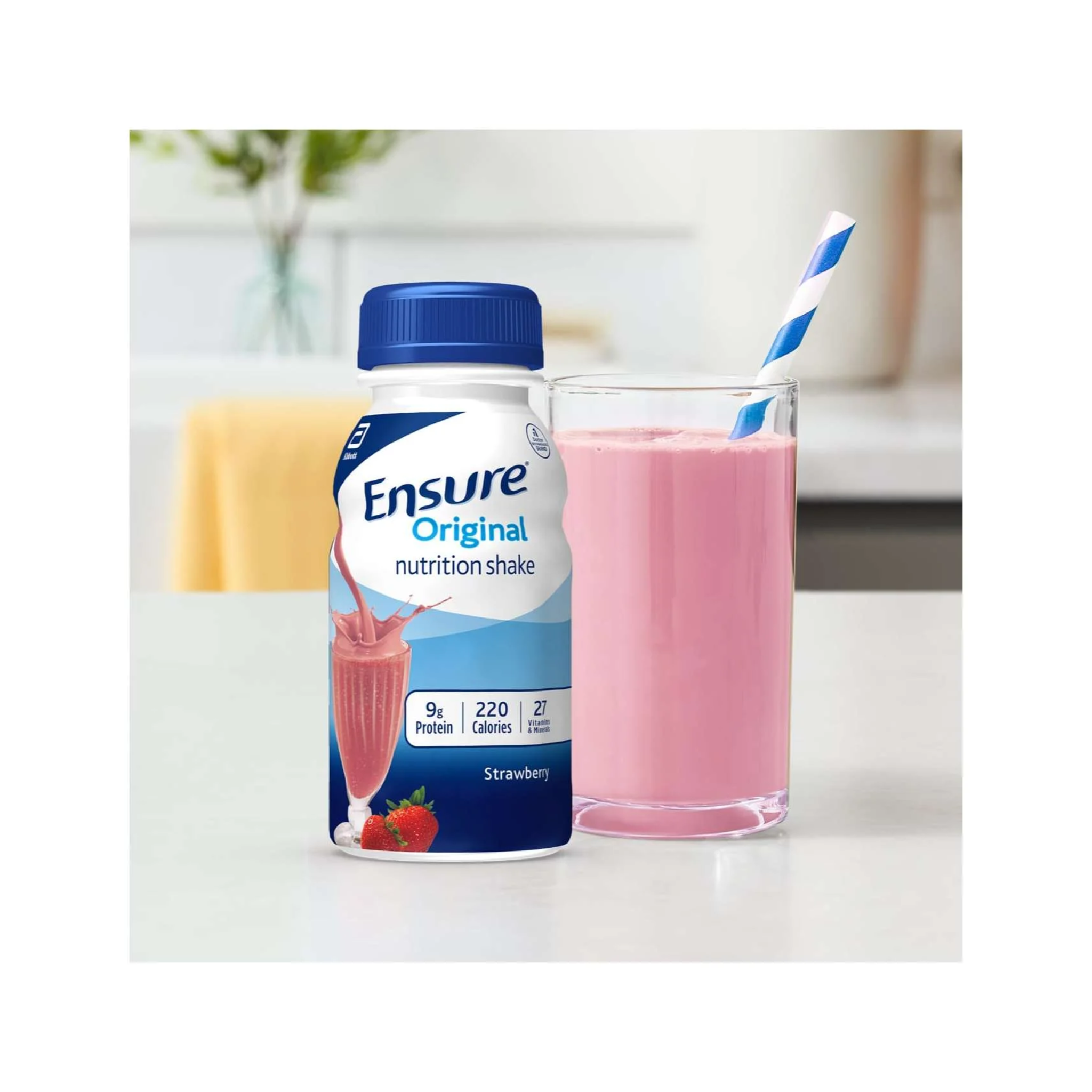 Ensure, Original Meal Replacement Nutrition Shake, Strawberry, Ready to Drink, 8 fl oz, 24 Pack