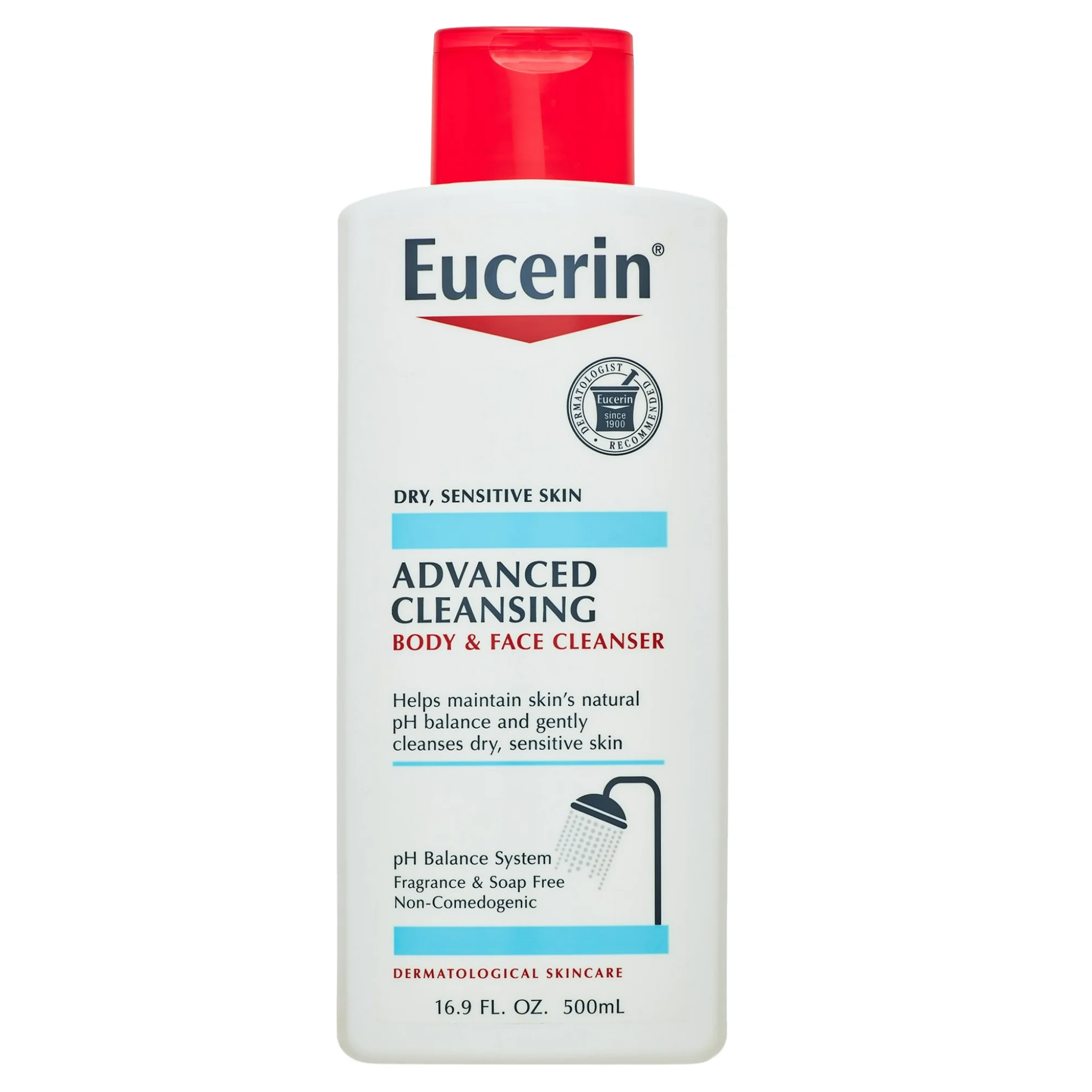 Eucerin®, Advanced Cleansing Body and Face Cleanser, Soap-Free and Gentle Formula for Sensitive Skin, 16.9 fl oz - Pharmaful