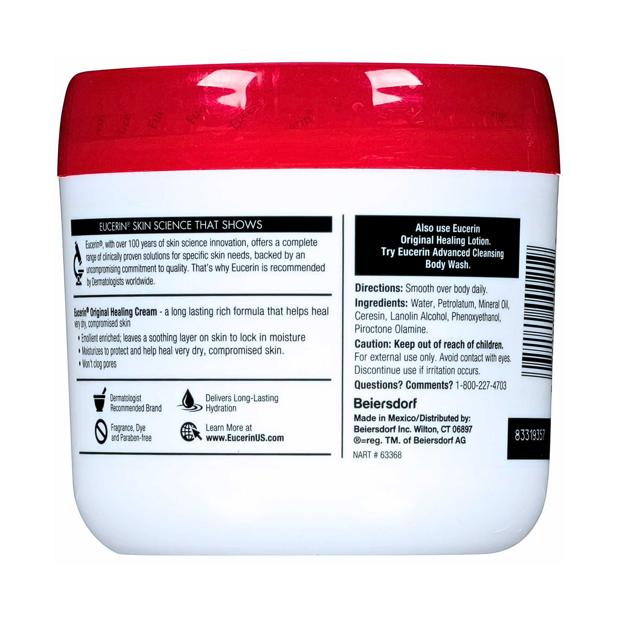 Eucerin®, Original Healing Cream, Body Cream for Dry Skin, 16 oz Jar - Pharmaful