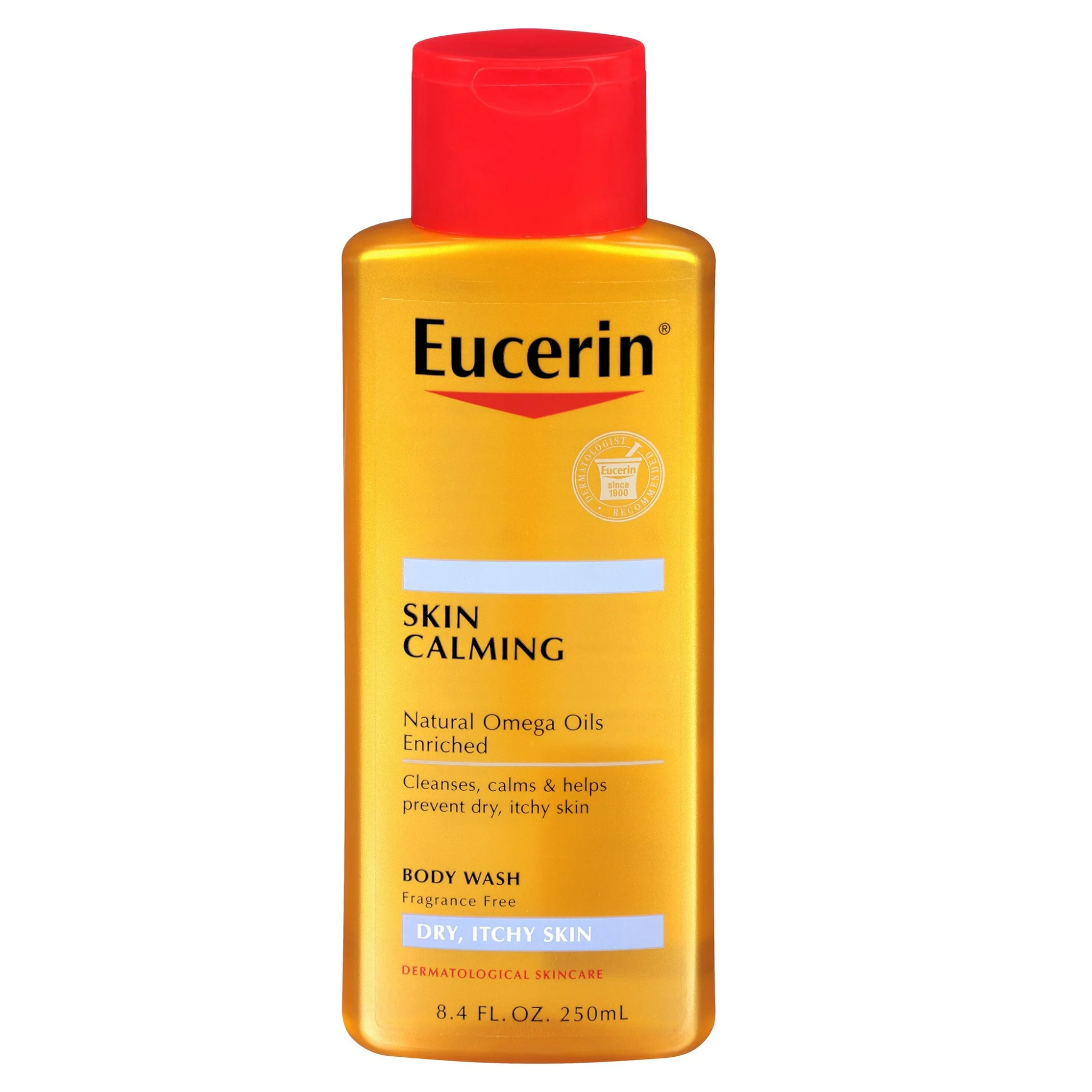 Eucerin®, Skin Calming Body Wash, Fragrance-Free with Natural Omega Oils for Dry Skin, 8.4 fl oz - Pharmaful