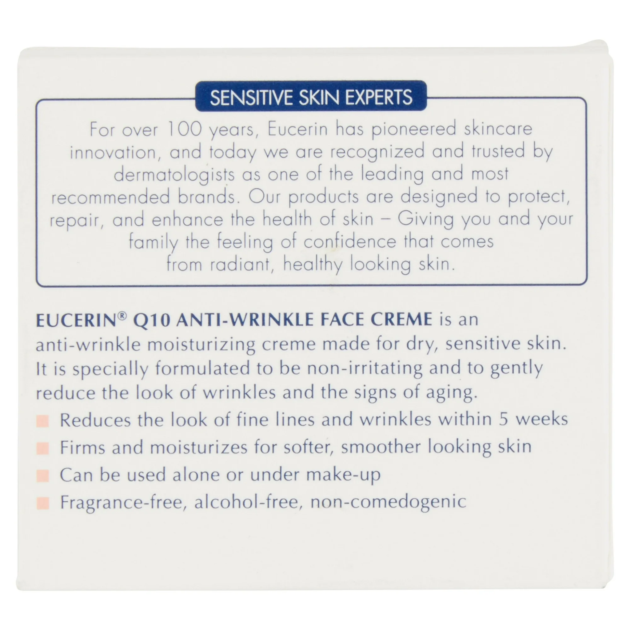 Eucerin, Q10 Anti-Wrinkle Face Creme, Moisturizing Sensitive Skin Care with Coenzyme Q10, 1.7 oz - Pharmaful