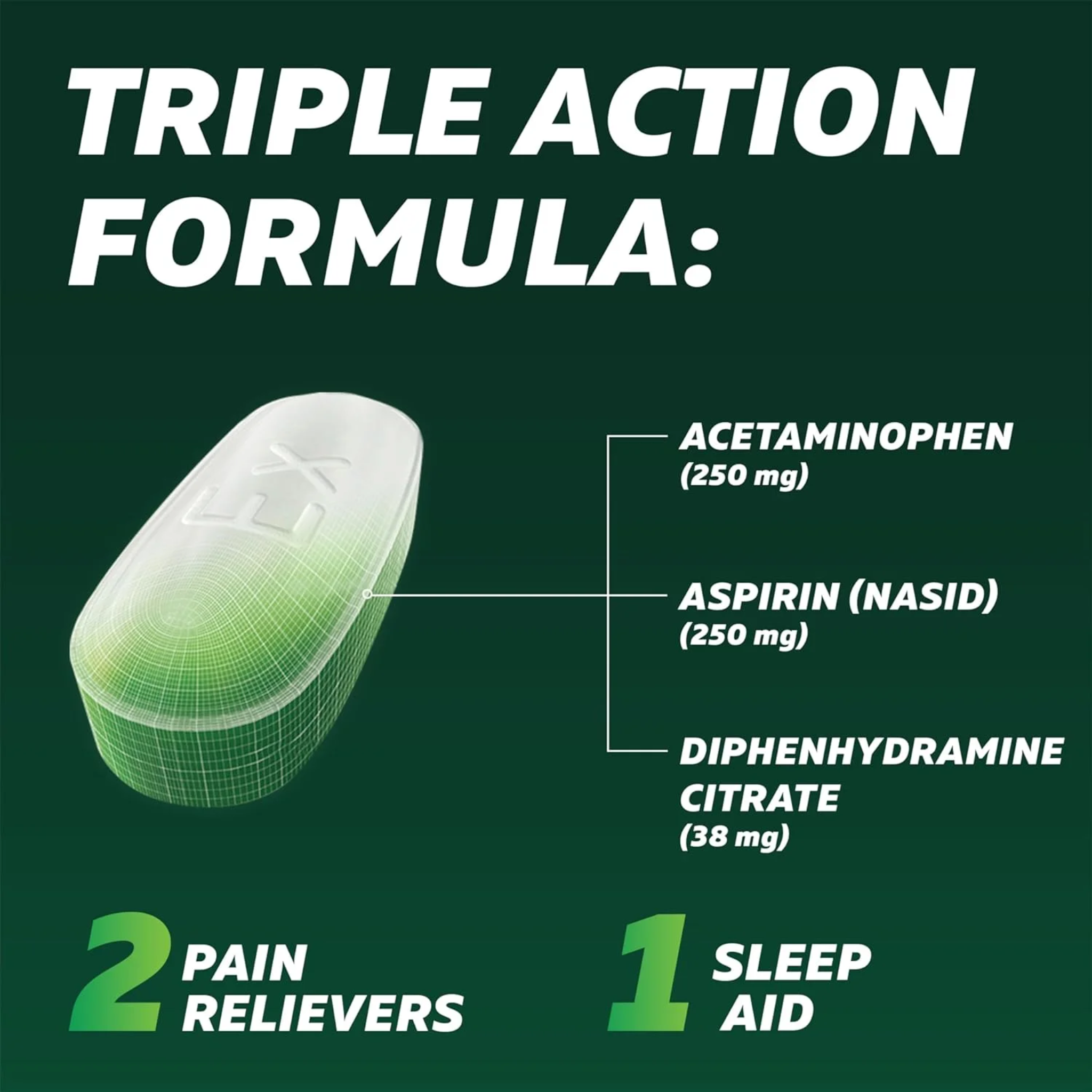 Excedrin, PM Pain Reliever and Nighttime Sleep Aid, Fast-Acting Headache Relief with Sleep Support, 24 Capsules