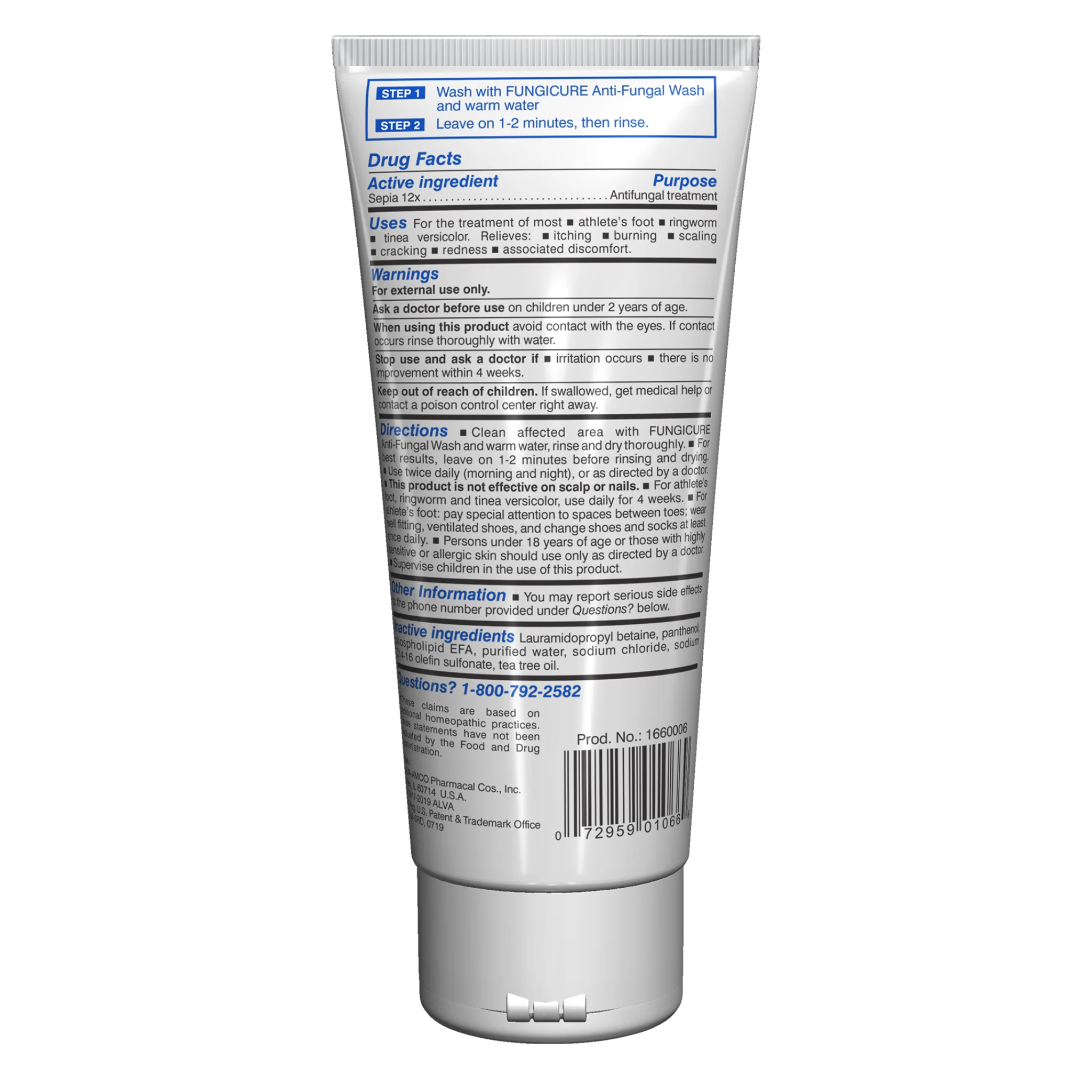 FUNGICURE, Medicated Anti-Fungal Athlete's Foot Wash, Effective Treatment for Athlete's Foot in the Shower, 6 fl oz