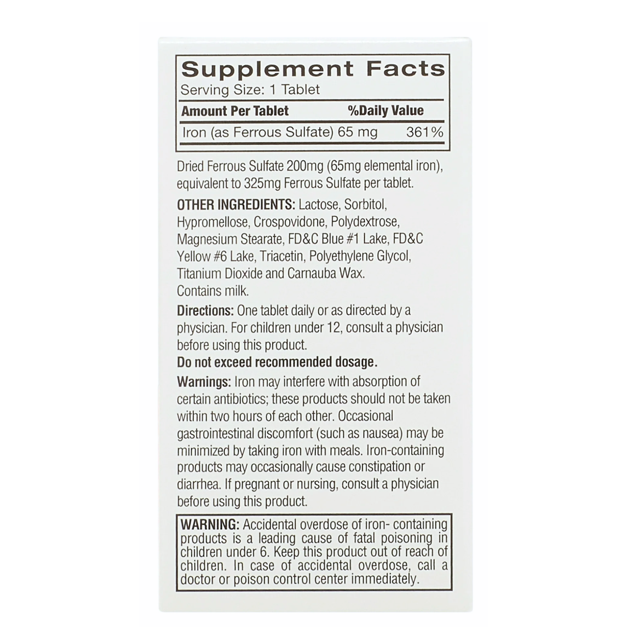 Feosol, Ferrous Sulfate Iron Tablets, High-Potency Iron Supplement for Energy Support, 120 Count