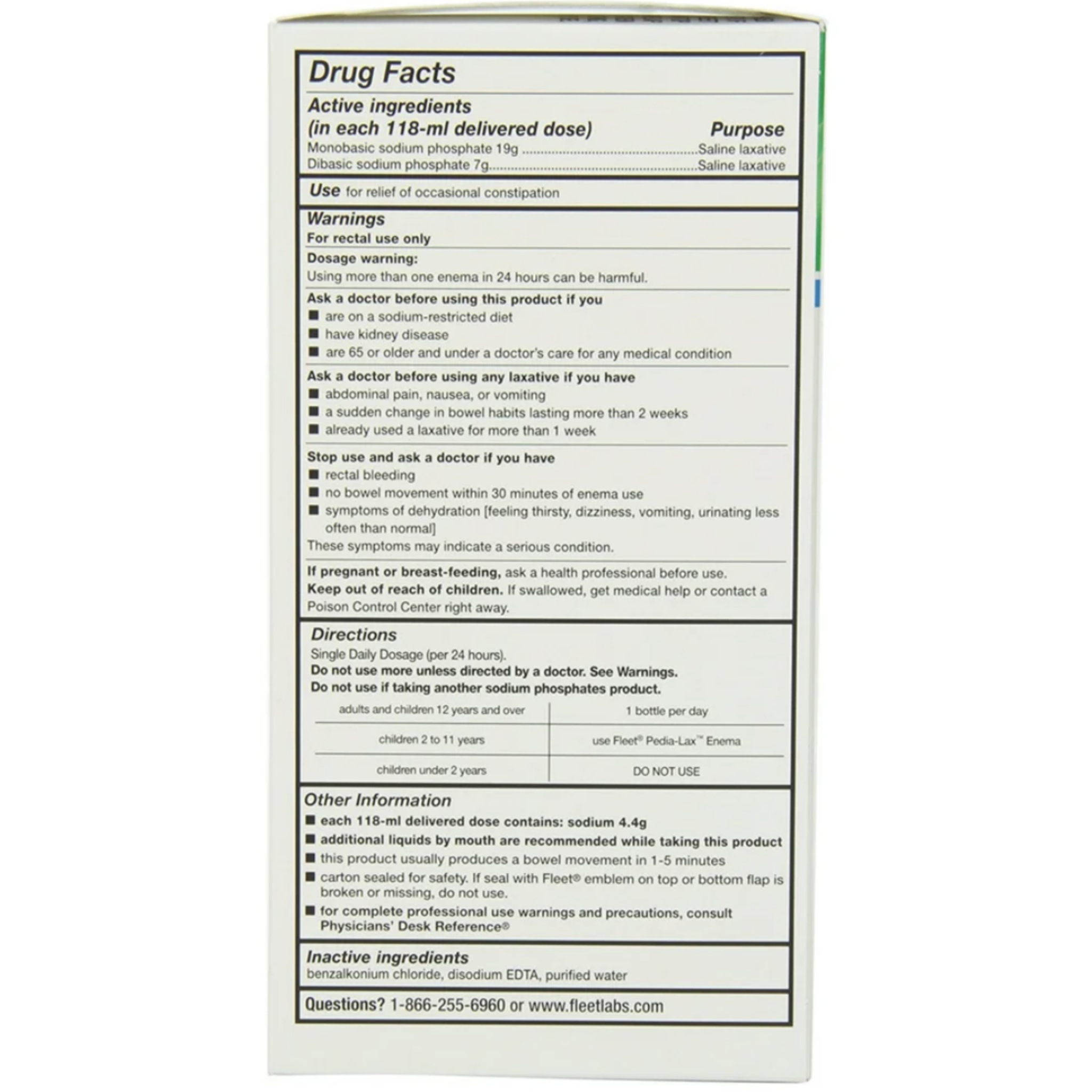 Fleet Saline Enema, 4 Pack, 4.5 oz