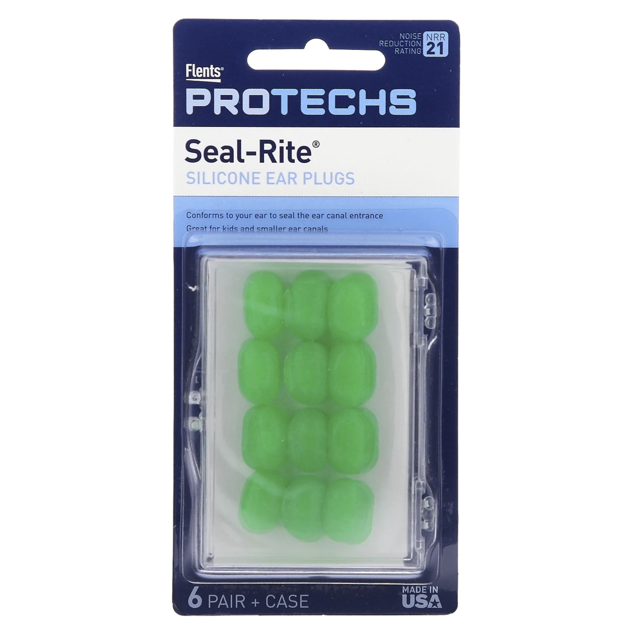Flents Seal-Rite Kid's Silicone Ear Plugs, 6 Pairs