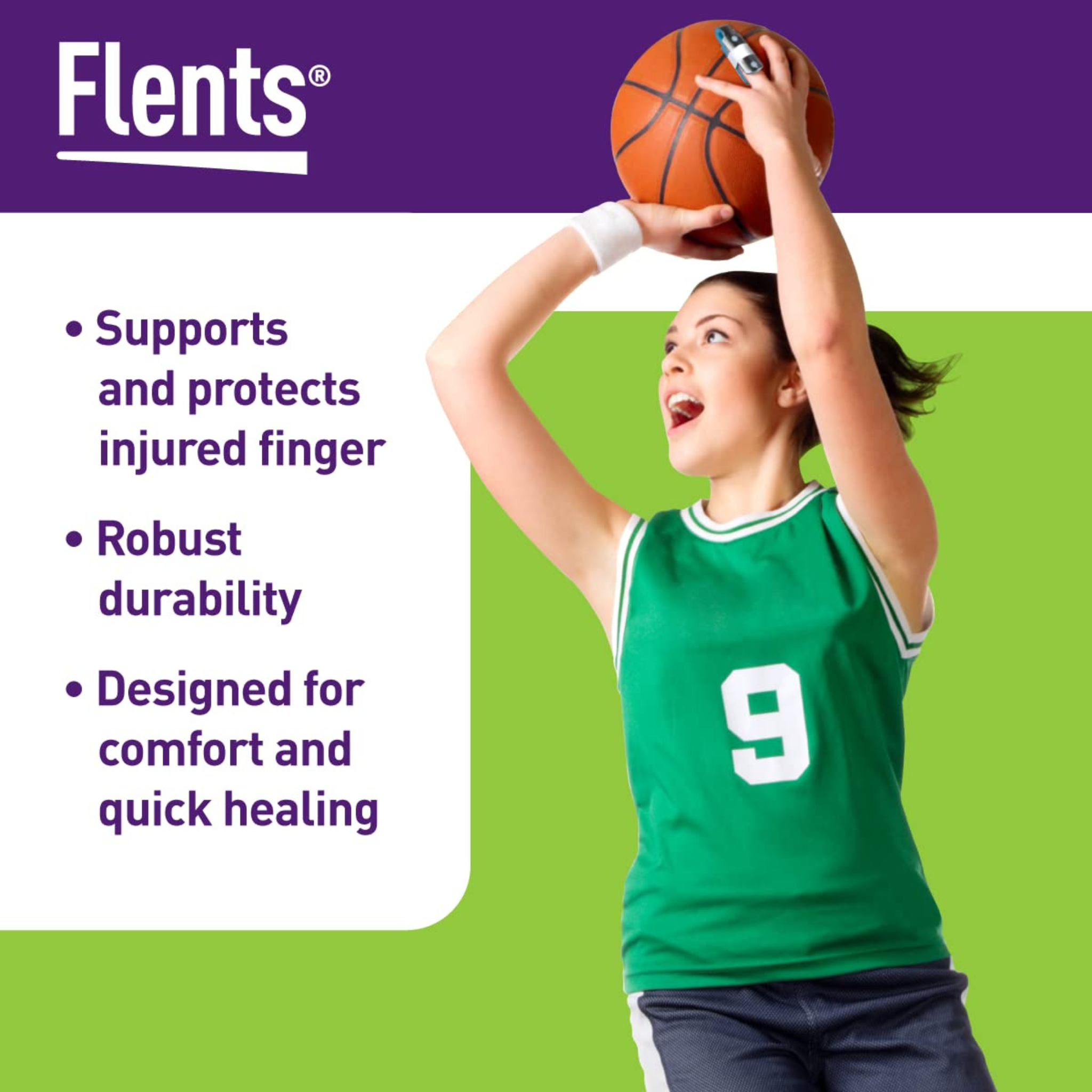 Flents, Quickie Finger Splint, Protects Injured Finger with Toad-Shaped Design, Foam Absorbs Shock, Medium Size, 1 ct