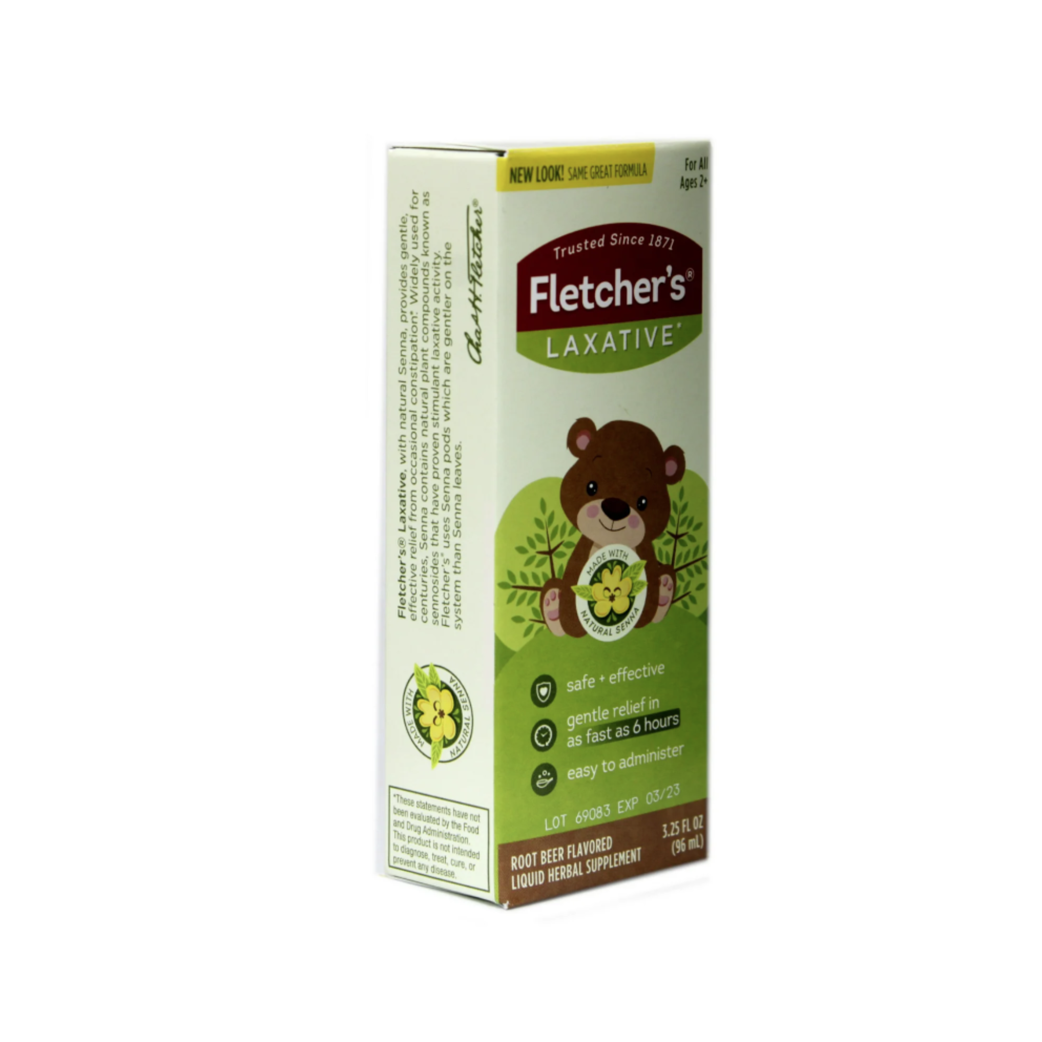 Fletcher's Laxative, For Kids, Root Beer, 3.25-Ounce Bottles Each