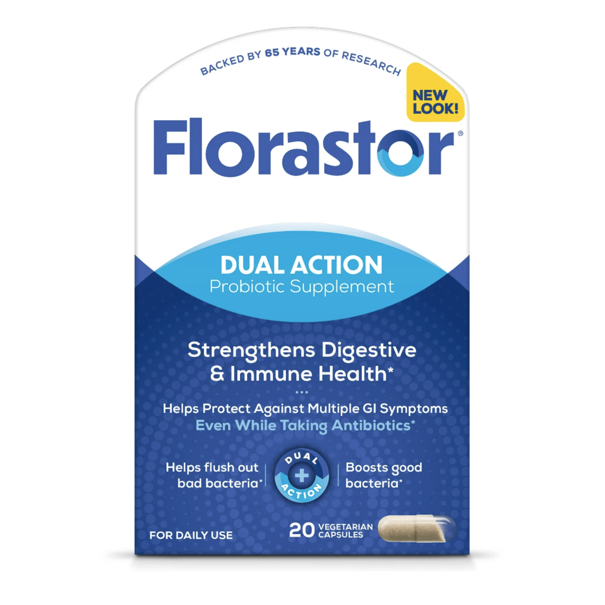 Florastor Unisex Daily Probiotic Supplement, Saccharomyces Boulardii, 20 Count