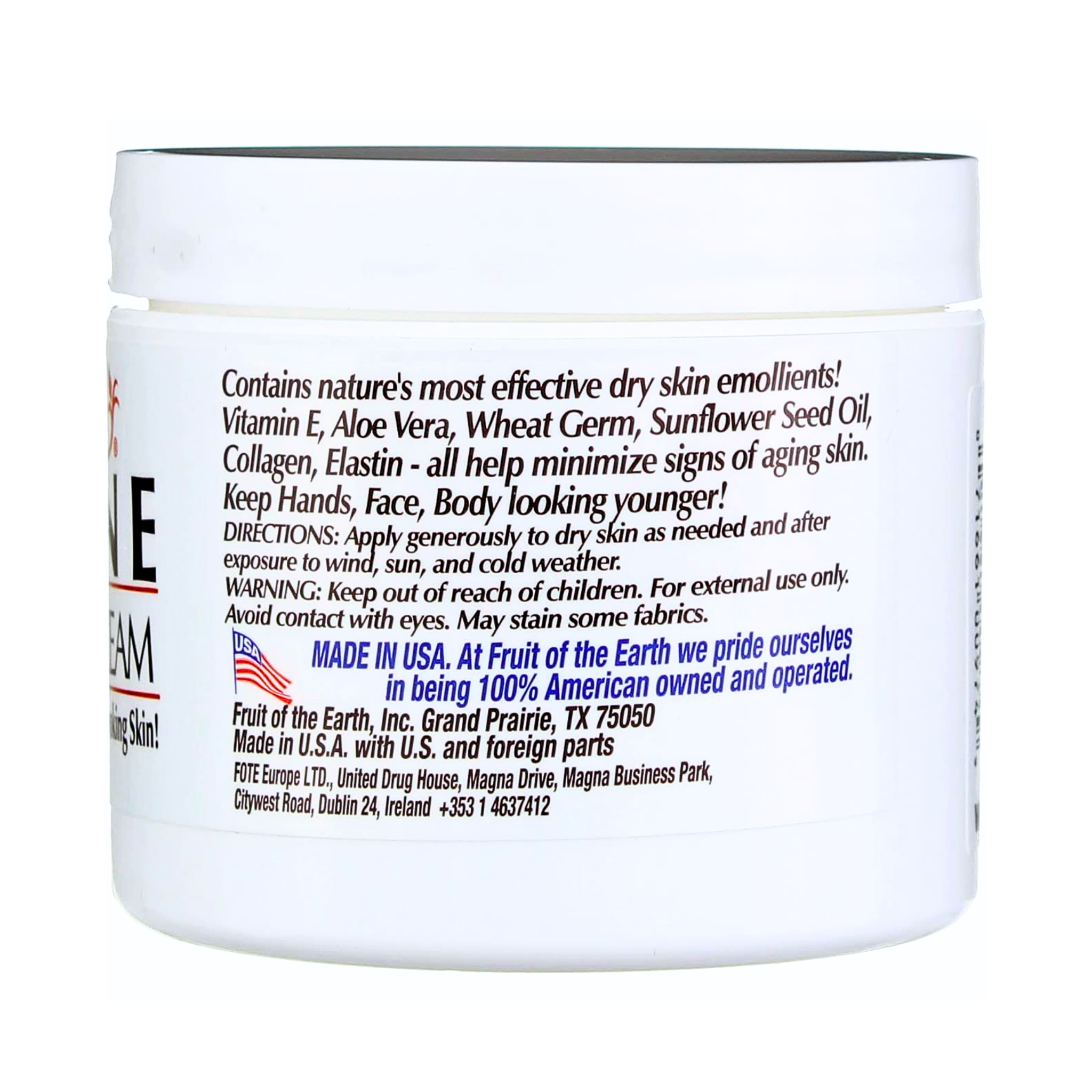 Fruit of the Earth, Vitamin E Skin Care Cream, Nourishing Moisturizer for Soft Skin, 4 oz - Pharmaful