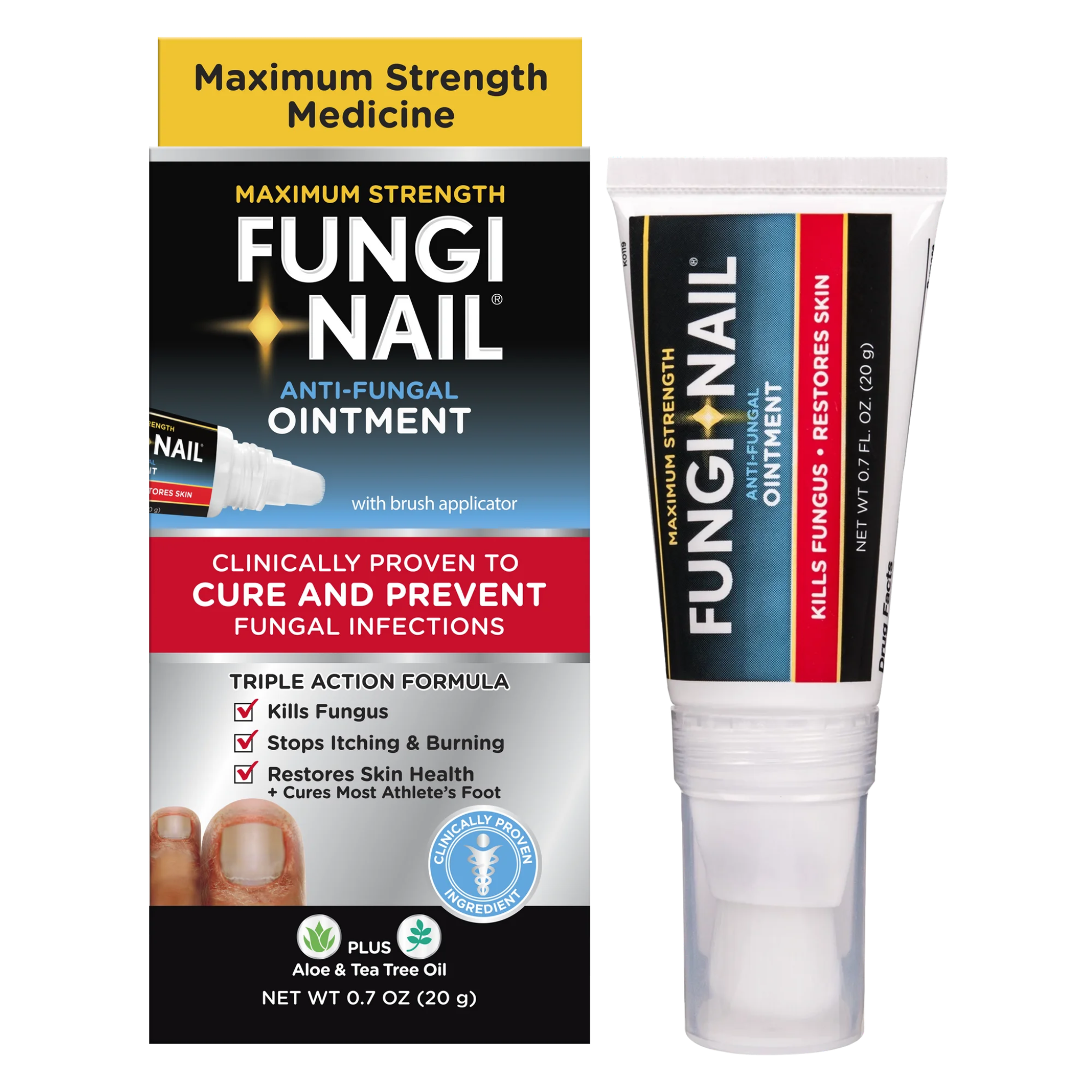 Fungi-Nail, Maximum Strength Anti-Fungal Ointment, Tolnaftate Formula for Athlete's Foot Treatment, 0.7 oz