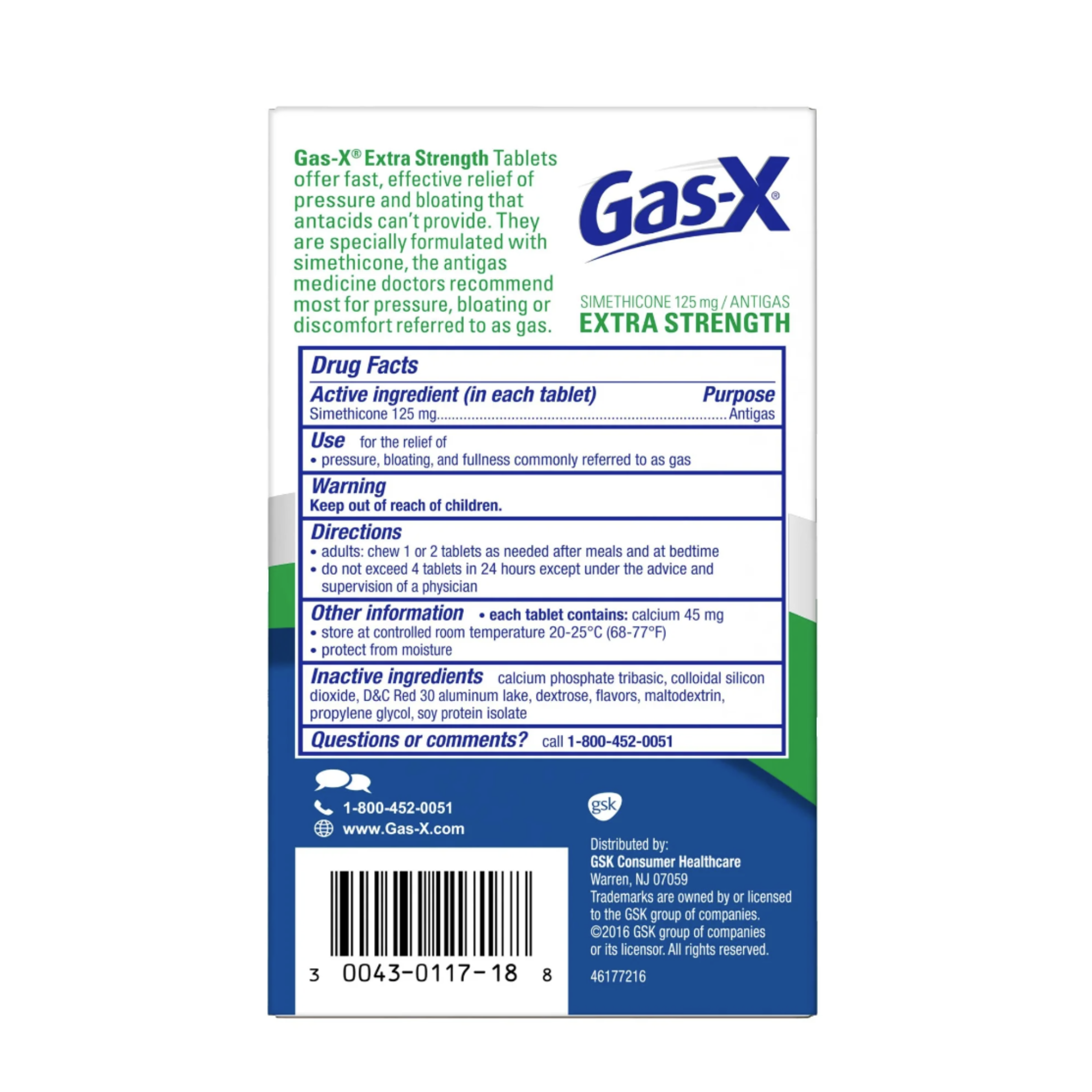 Gas-X Extra Strength Gas Relief Chewable Tablets, Cherry Creme, 18 Count