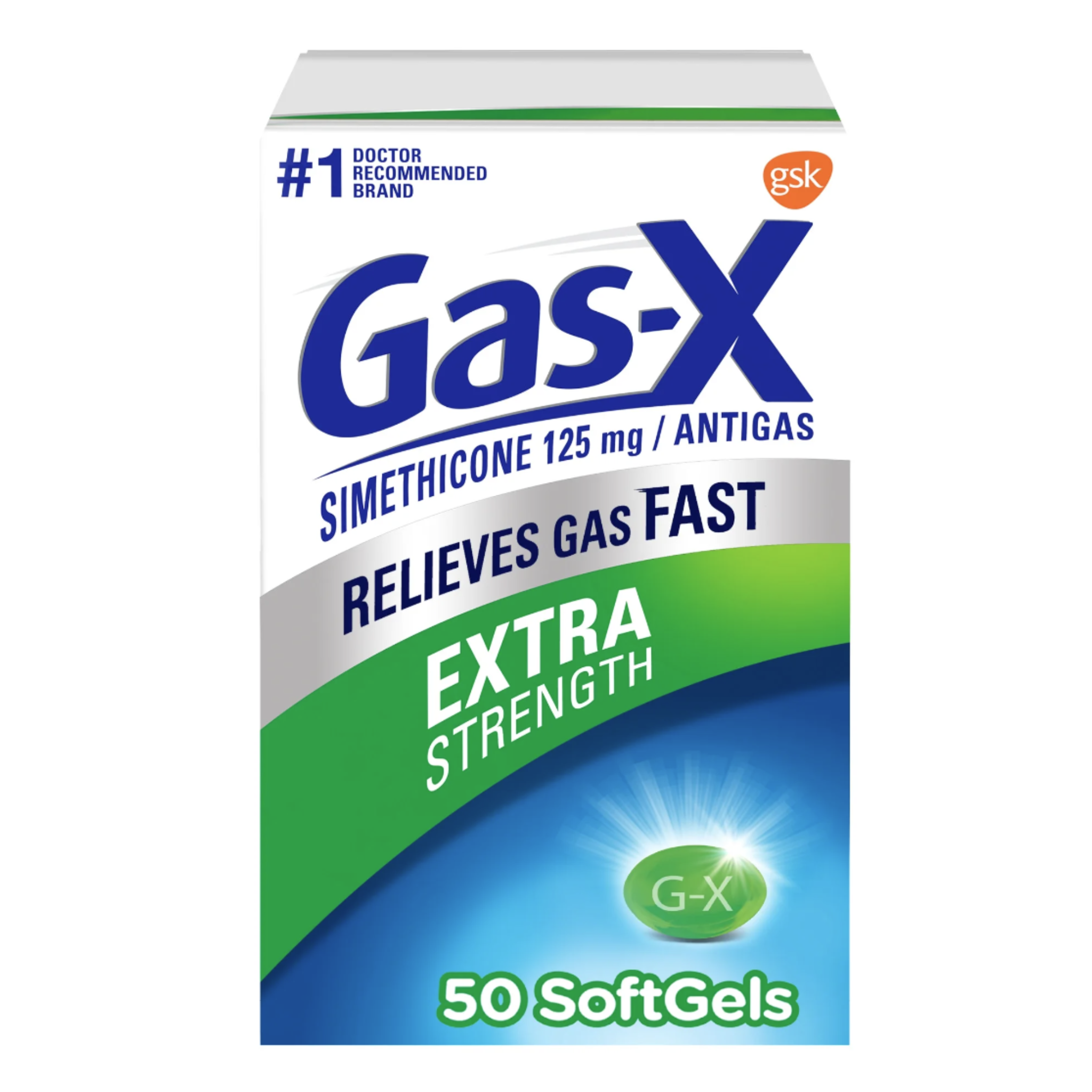 Gas-X Extra Strength Gas Relief Softgels With Simethicone 125 Mg - 50 Count