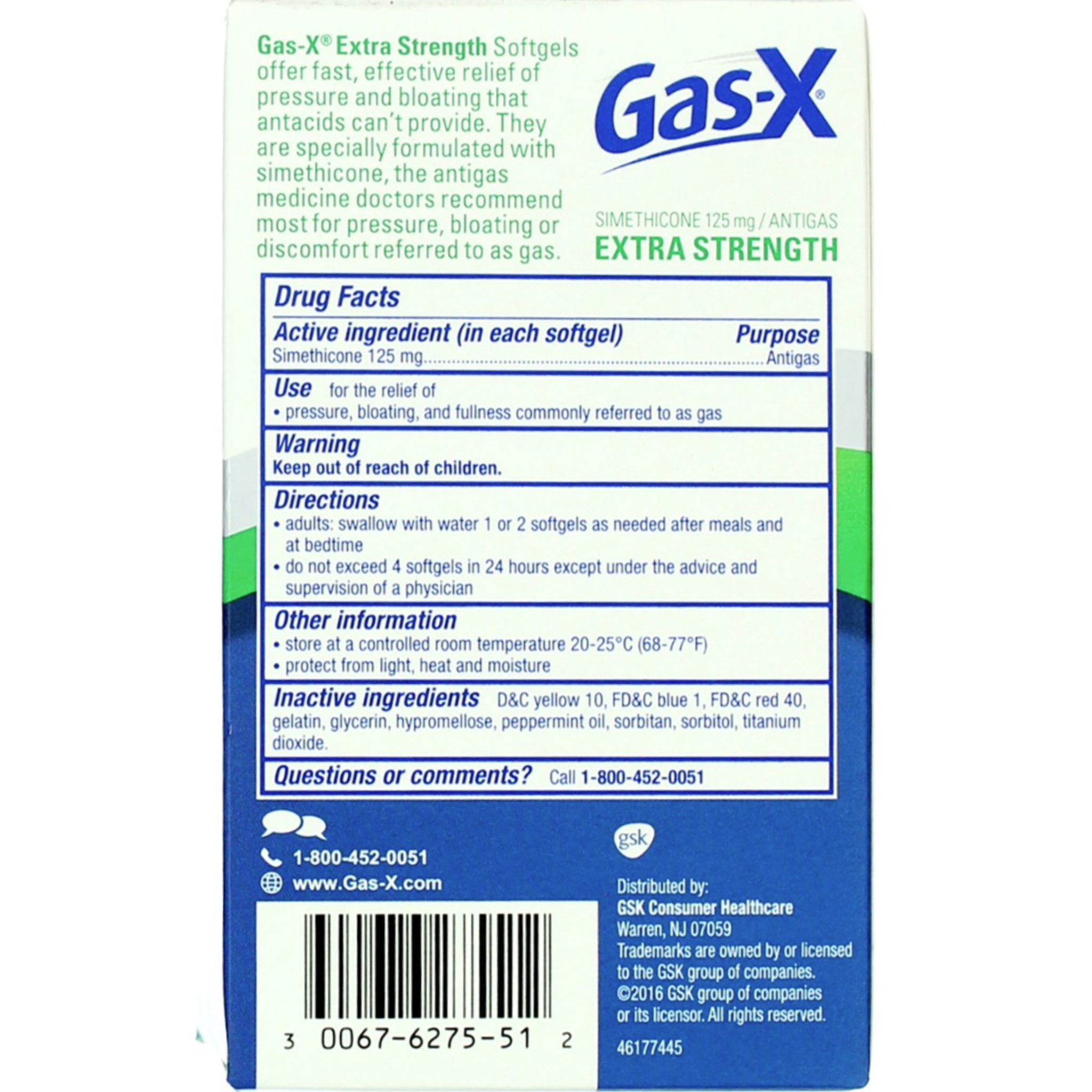 Gas-X Extra Strength Gas Relief Softgels With Simethicone 125 Mg - 50 Count