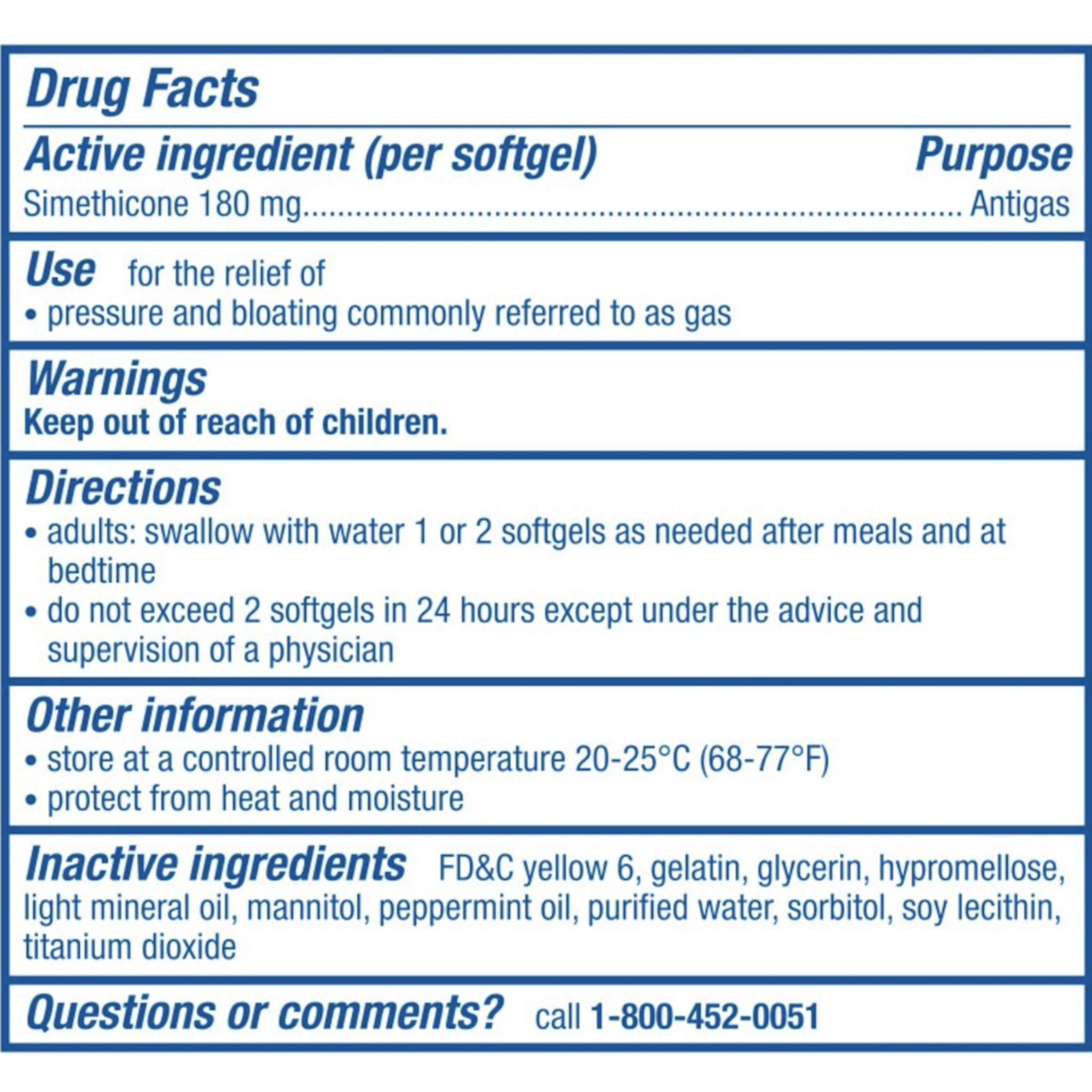 Gas-X Ultra Strength Gas Relief Softgels With Simethicone 180 Mg for Bloating Relief - 50 Count