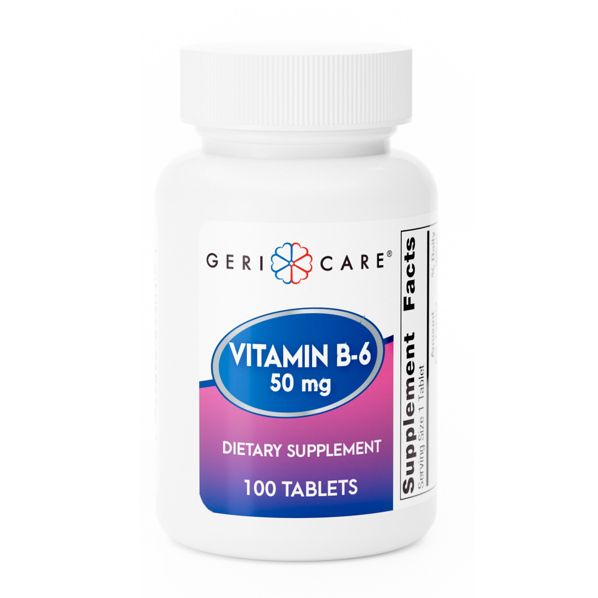 Gericare, Vitamin B6 Tablets, 50 mg, Supports Metabolism & Nervous System, 100 Count