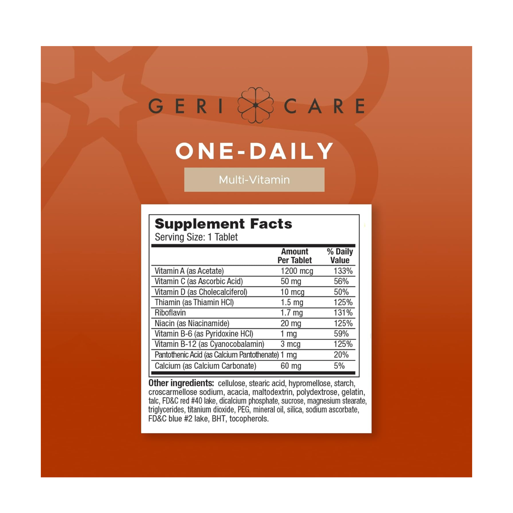 GeriCare, One-Daily Multivitamin, Essential Nutrients for Overall Health, 100 Count