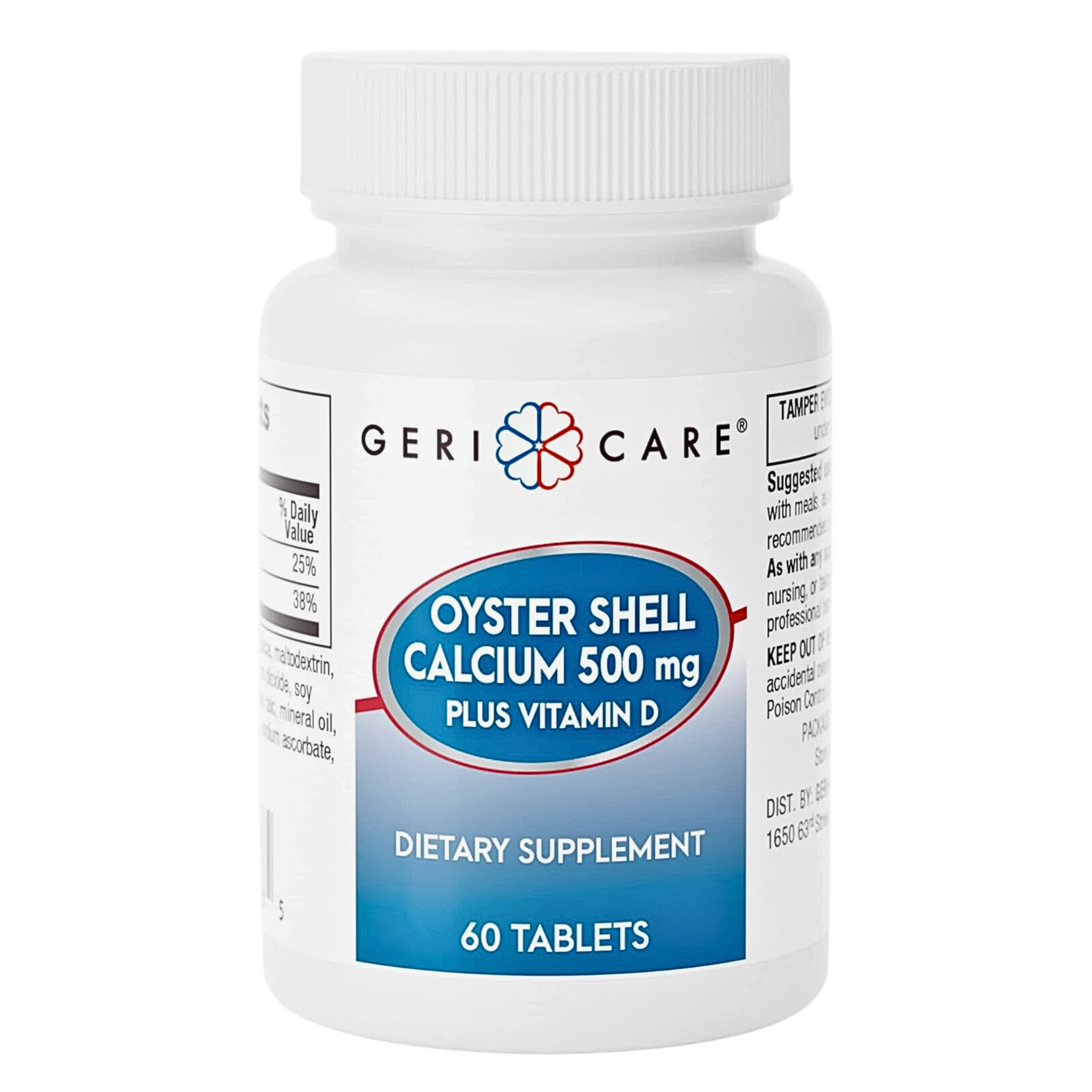 GeriCare, Oyster Shell Calcium 500 mg, Bone Health Supplement, 60 Tablets