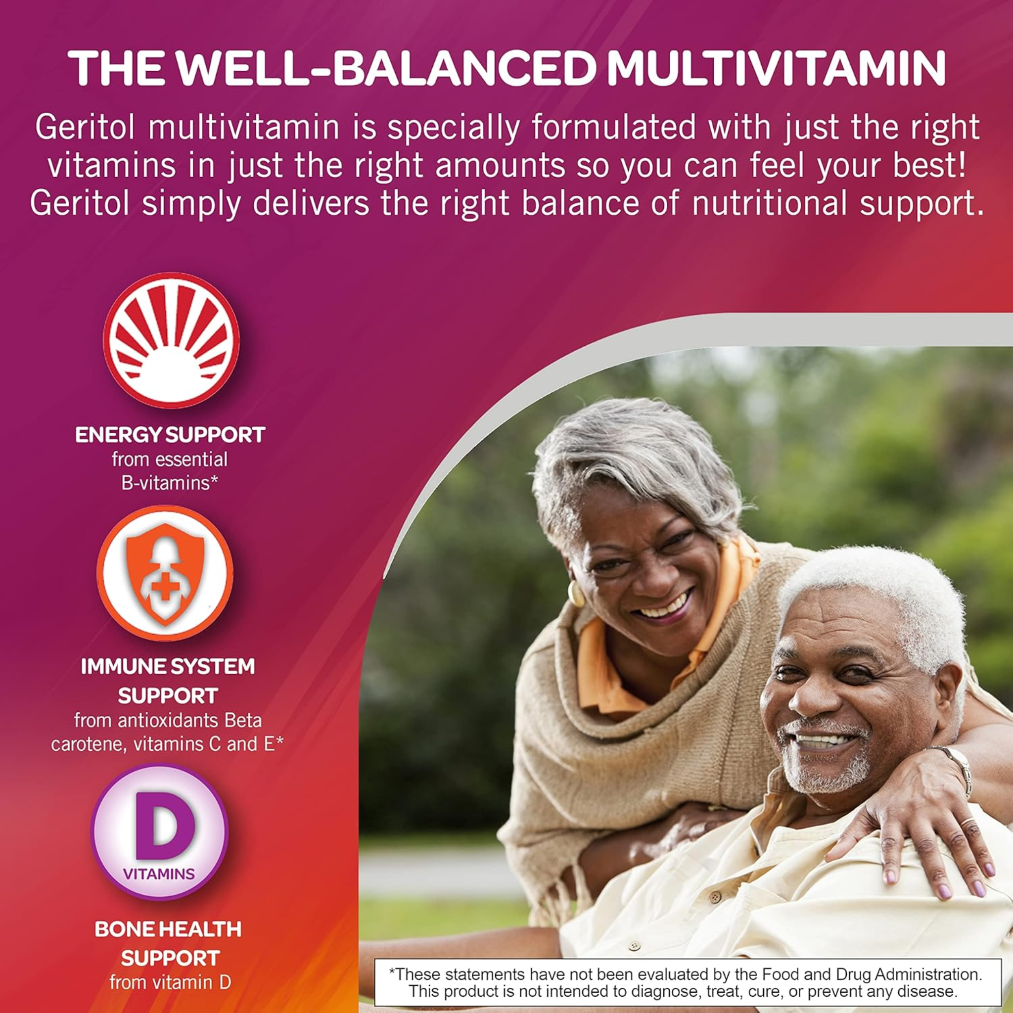 Geritol, Multivitamin Supplement, B-Vitamins, Antioxidants, Vitamin C, E, D & Iron, 40 Tablets - Pharmaful