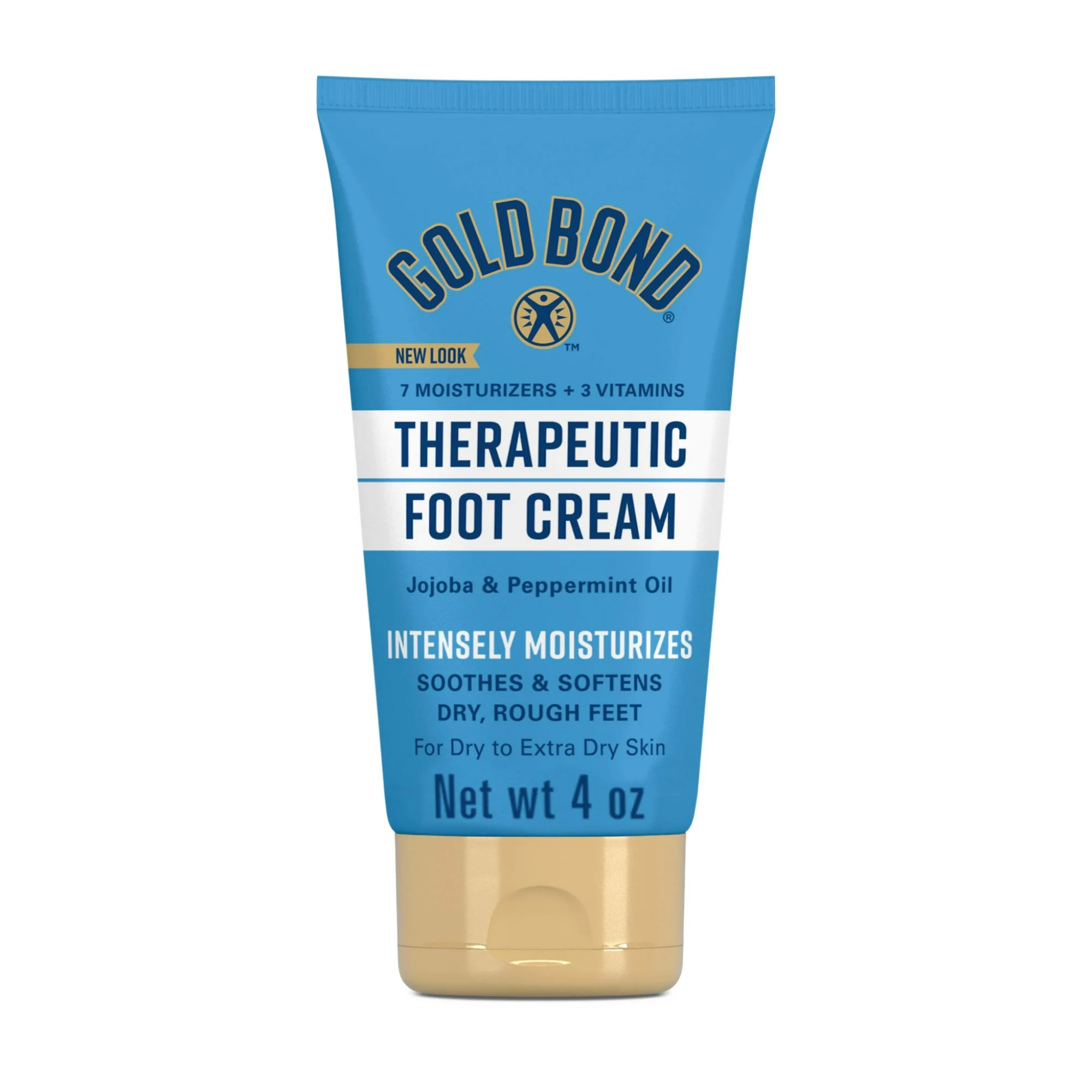 Gold Bond, Therapeutic Foot Cream, Moisturizing with Jojoba & Peppermint Oil, Soothing Foot Care, 4 oz