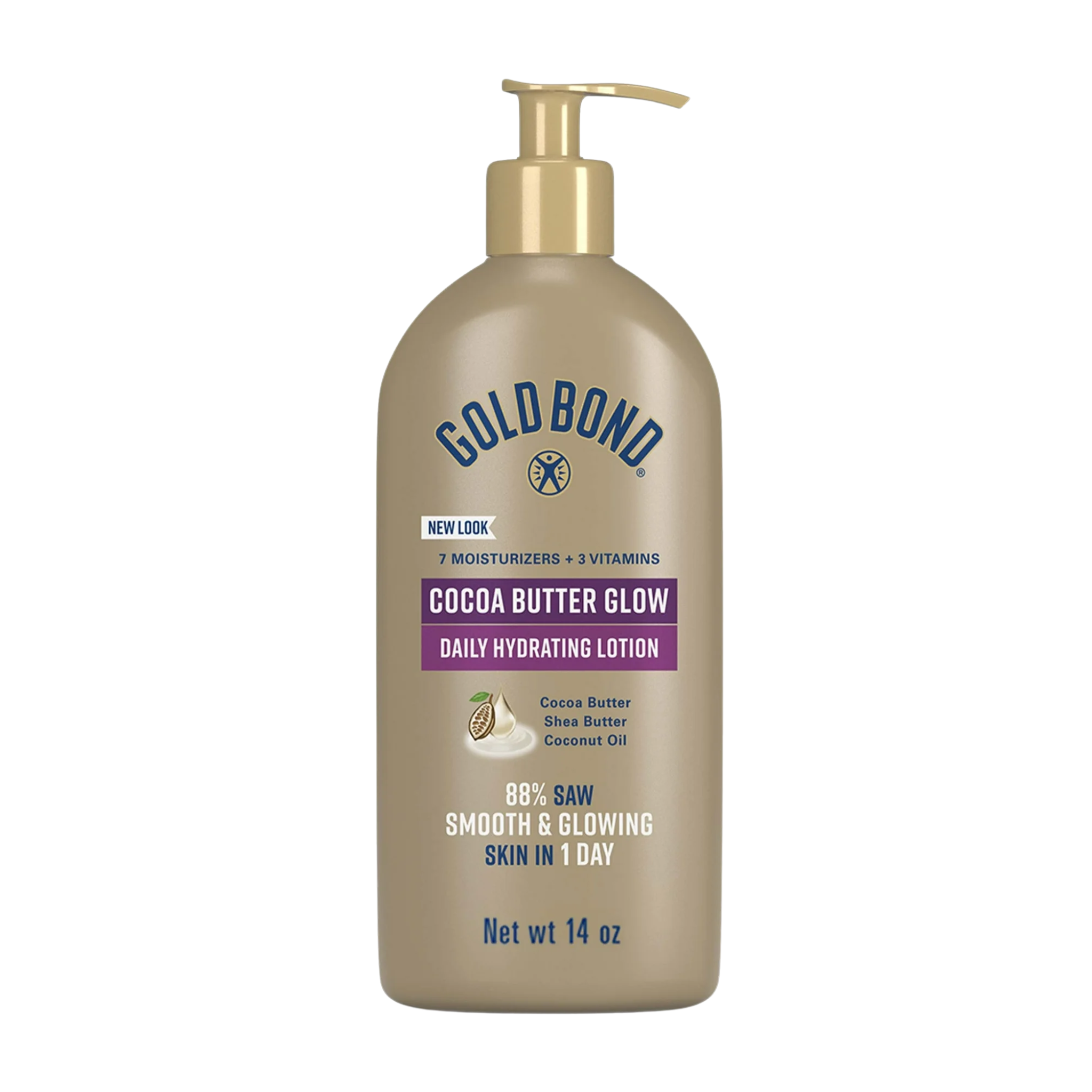 Gold Bond, Cocoa Butter Glow Daily Hydrating Lotion, Deep Moisture for Radiant Skin, 14 oz Bottle
