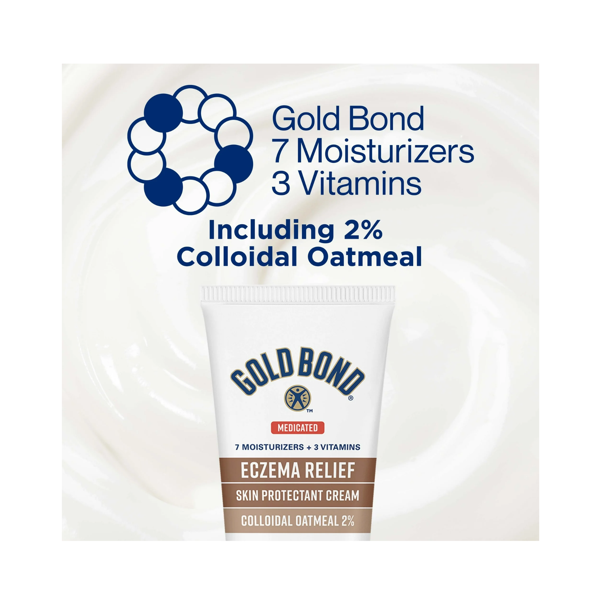 Gold Bond, Medicated Eczema Relief Hand & Body Cream, Soothing Moisture for Dry to Extra Dry Skin, 8 oz Tube - Pharmaful
