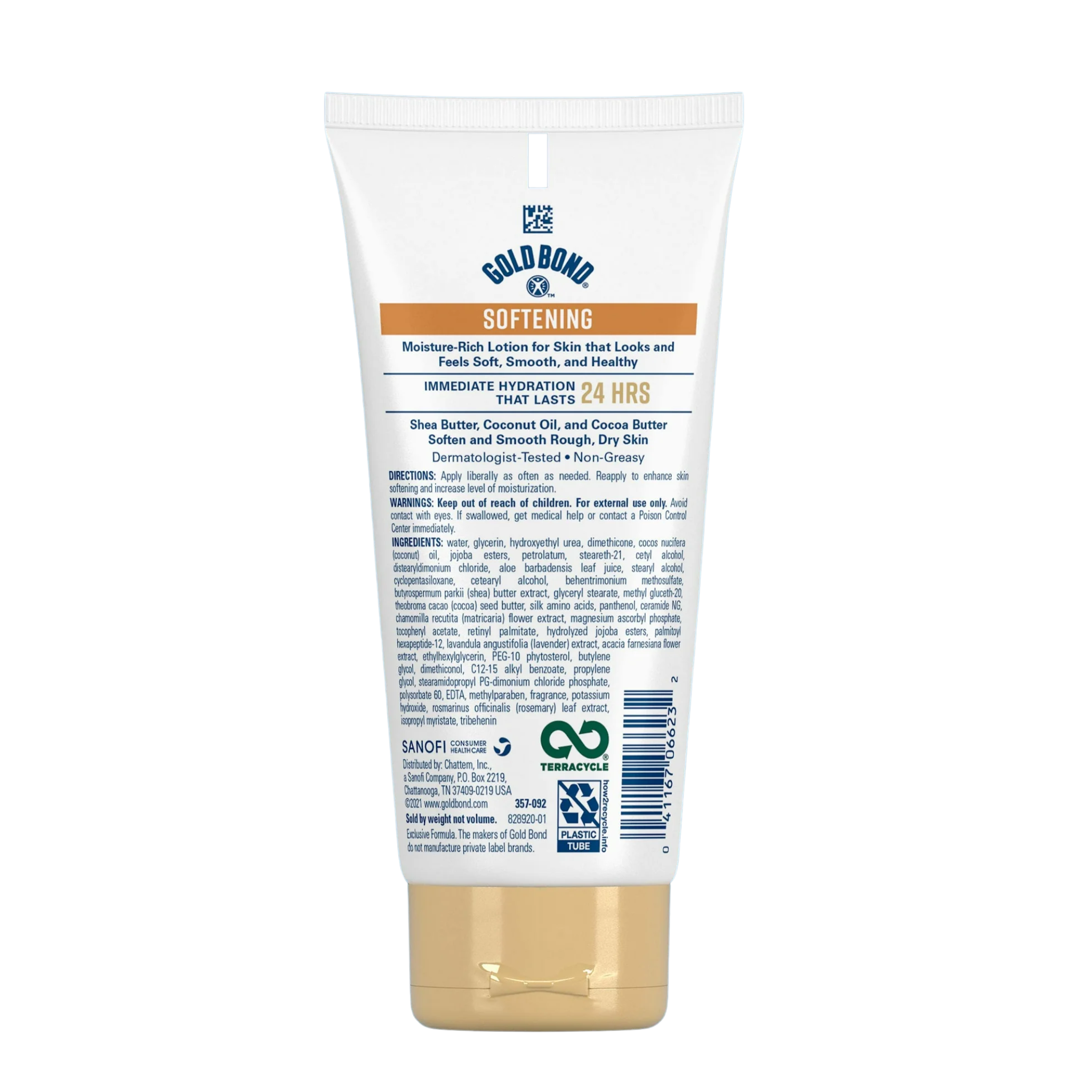Gold Bond, Softening Hydrating Lotion, Nourishing Moisturizer with Coconut Oil, Cocoa & Shea Butter, 5.5 oz Tube - Pharmaful