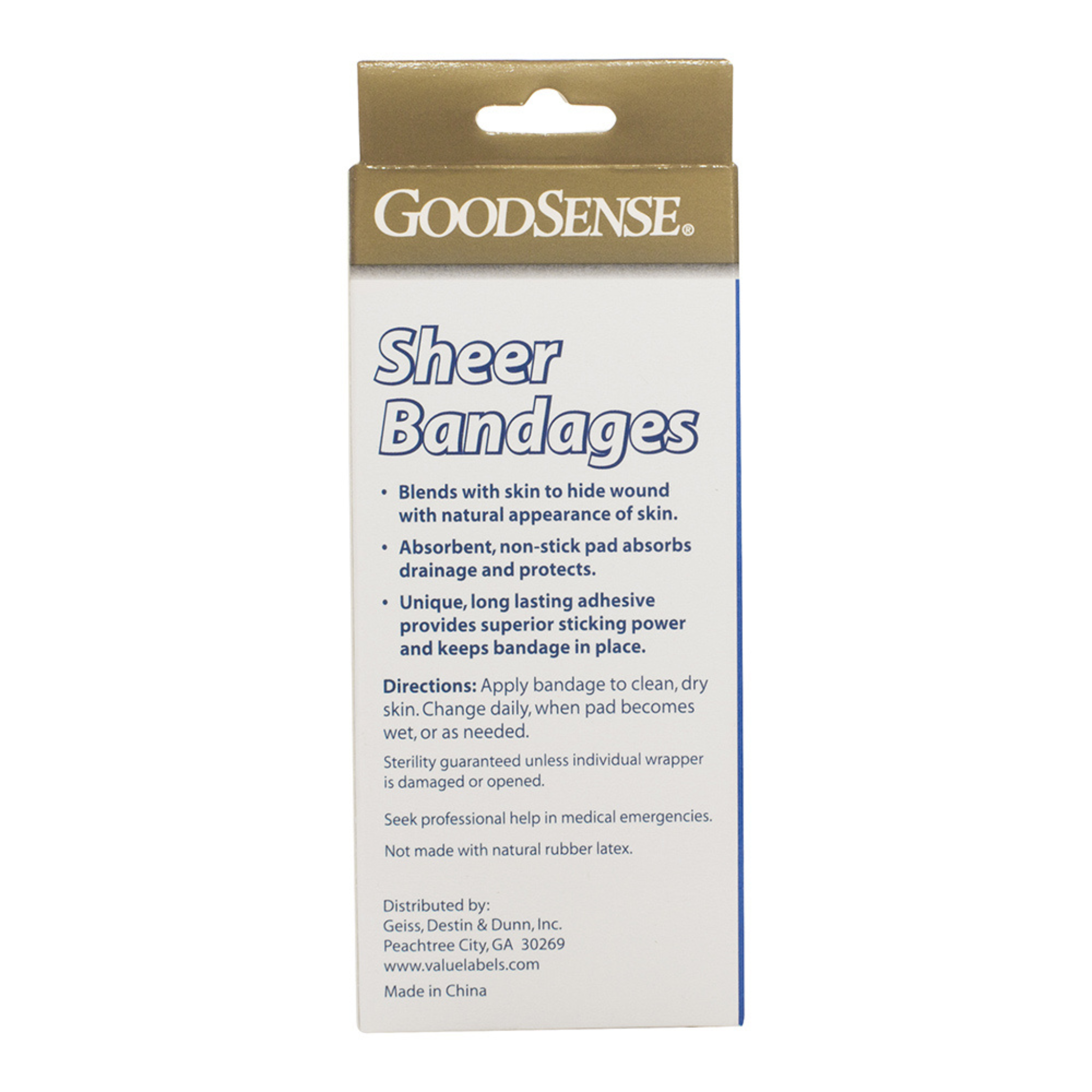 GoodSense Sterile Sheer Bandages, 3/4"x3", 10 Count - Pharmaful