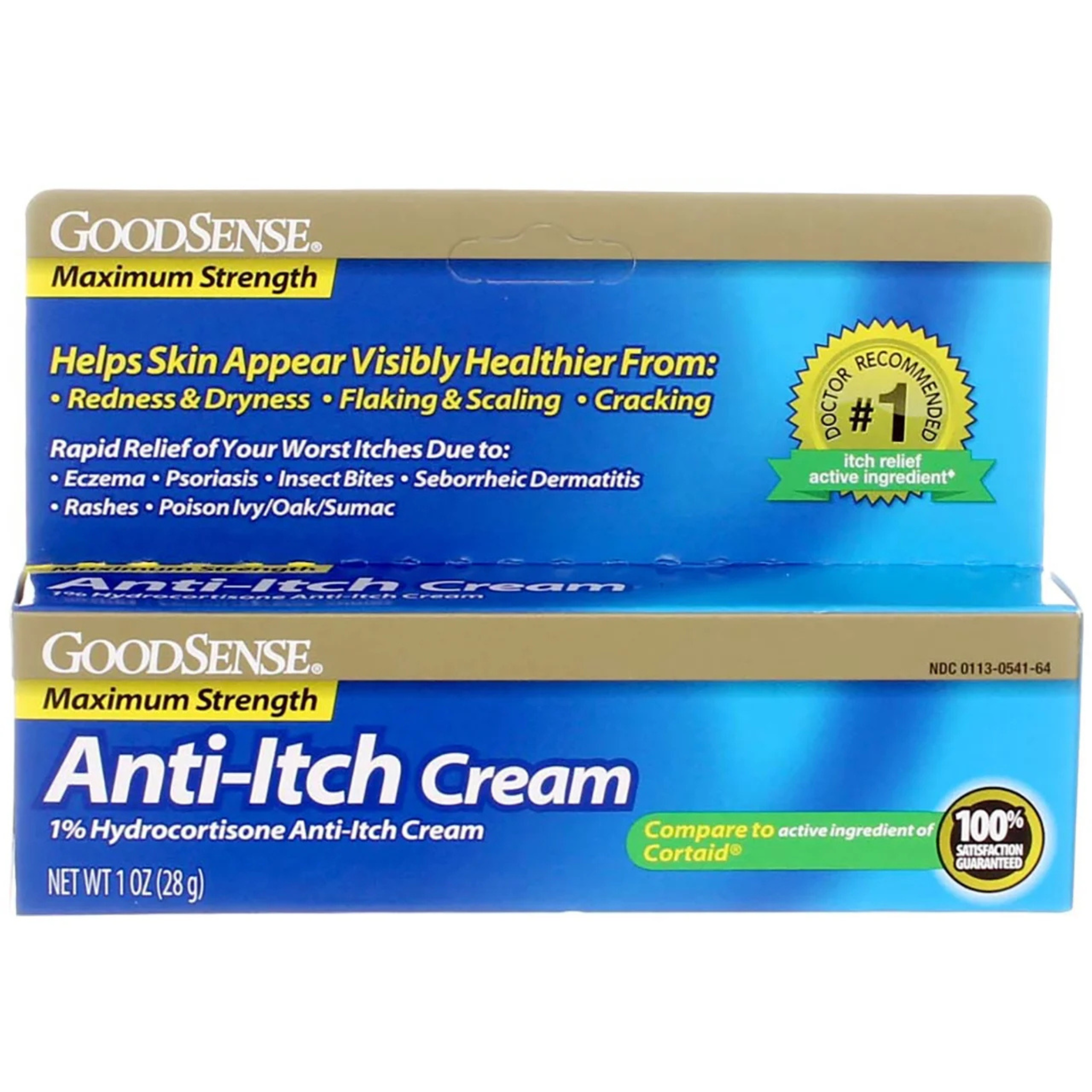 GoodSense, Hydrocortisone Maximum Strength Anti-Itch Cream, Fast-Acting Relief for Skin Irritation, 1 %, 1 oz