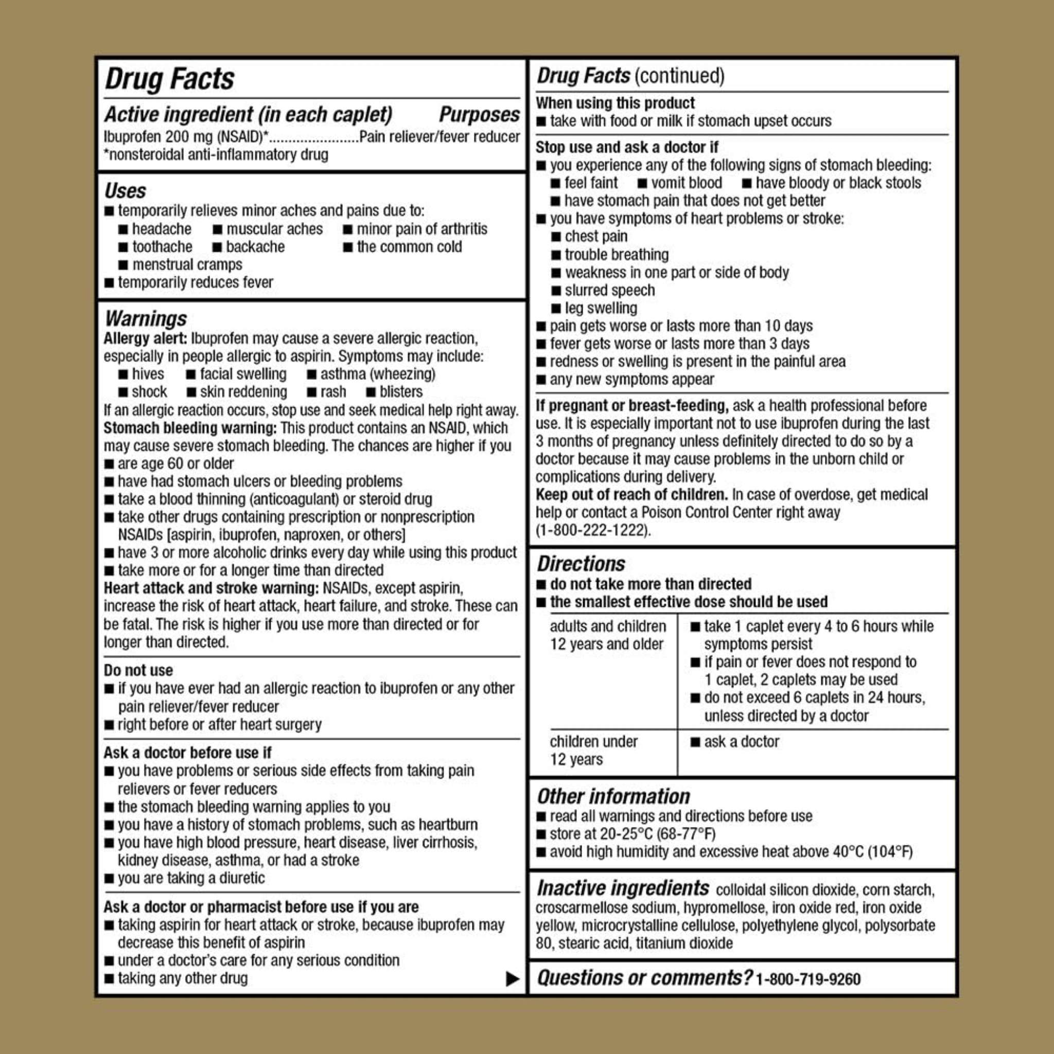 GoodSense, Ibuprofen Caplets, Pain Reliever and Fever Reducer with 200 mg for Everyday Discomfort Relief, 50 Count
