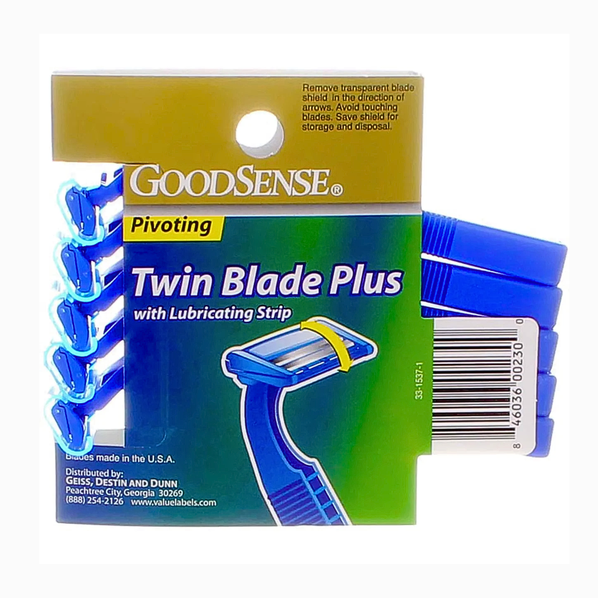 GoodSense, Twin Blade Pivot Razors with Lubricating Strip for Men, Smooth and Precise Shaving, 10 Count