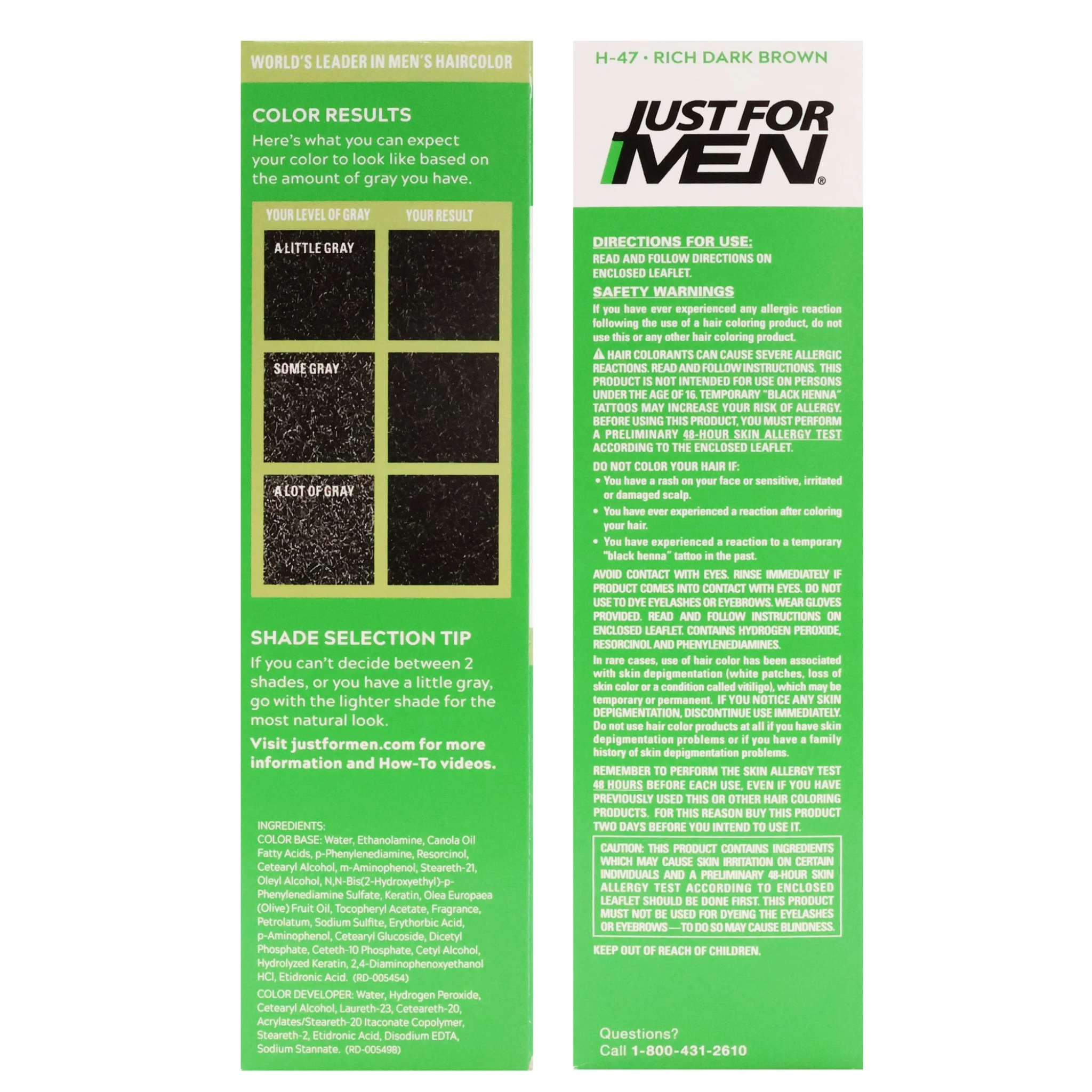 Just For Men, Shampoo-In Gray Hair Color, Jet Black H-60, Easy Application for Natural Results