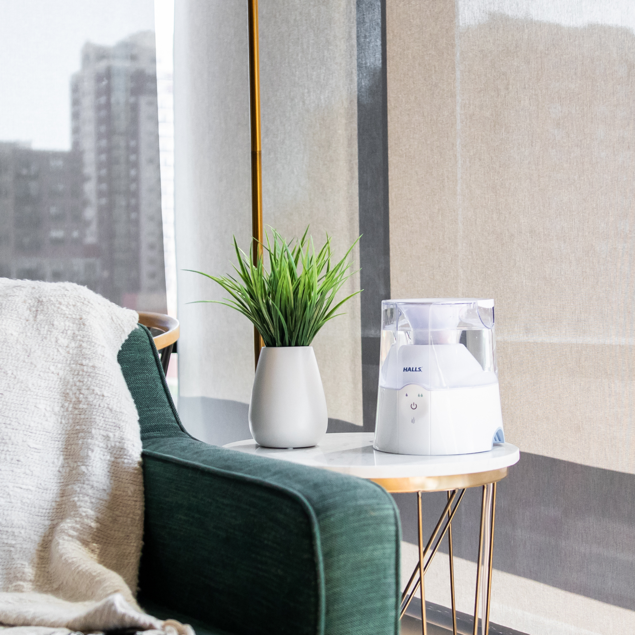 HALLS 2-in-1 0.5 Gal. Warm Mist Humidifier & Steam Inhaler