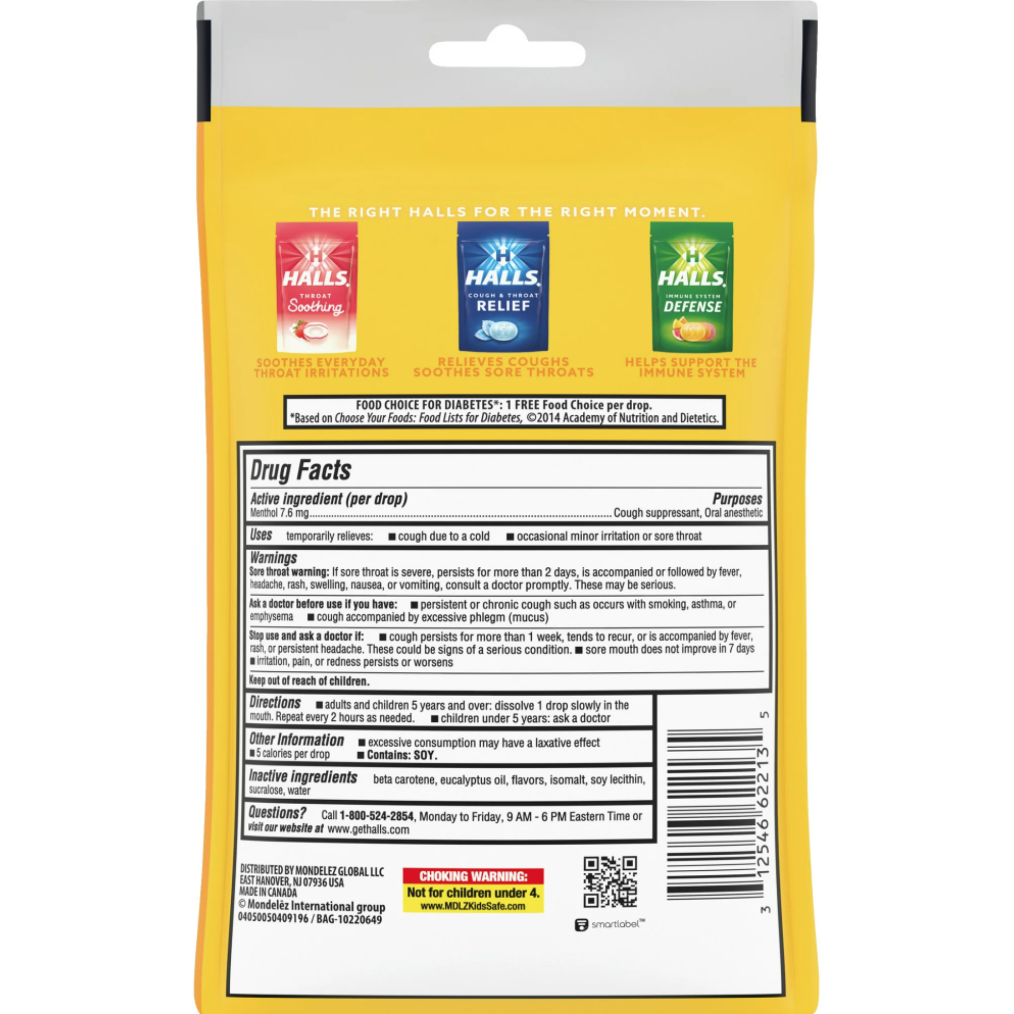 HALLS Relief Honey Lemon Sugar Free Cough Drops, 25 Drops - Pharmaful
