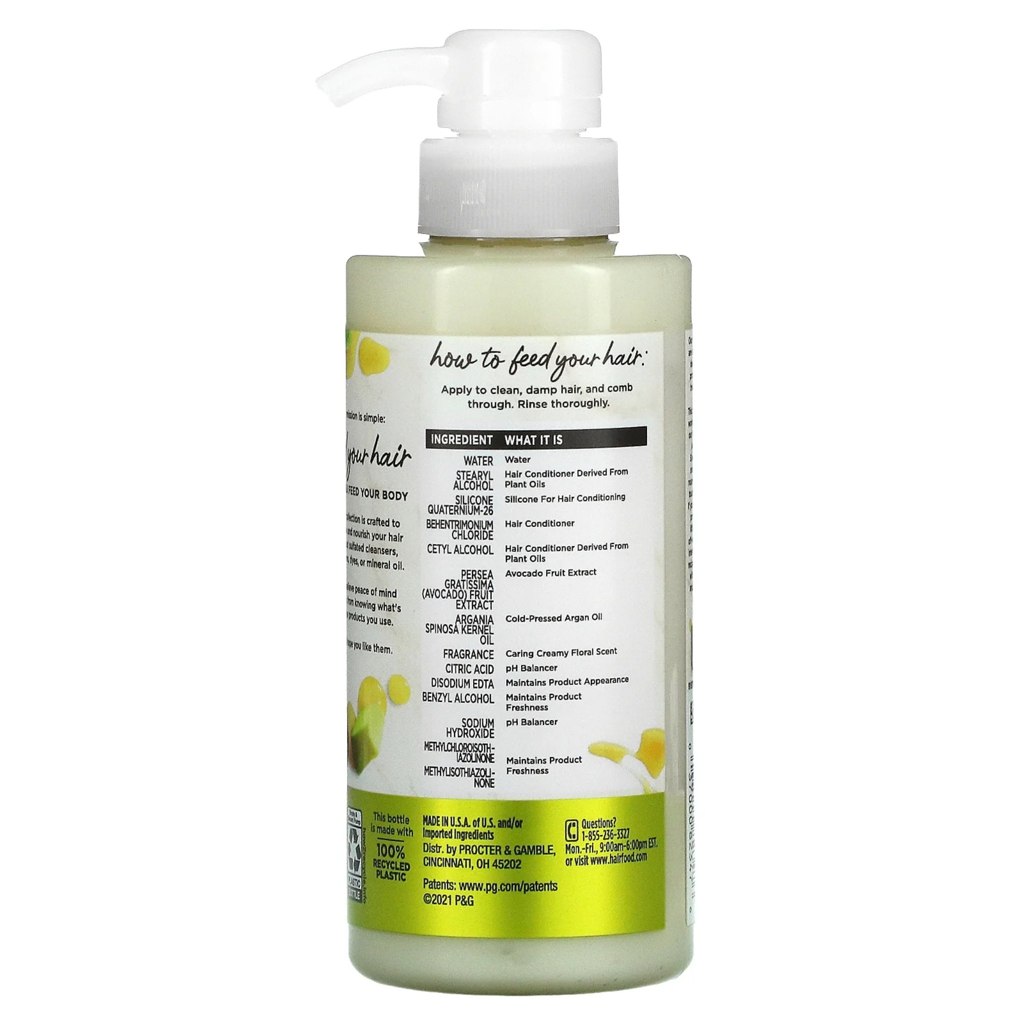 Hair Food, Smooth Moisturizing Conditioner, Avocado & Argan Oil, Sulfate-Free for Silky, Hydrated Hair, 10.1 fl oz